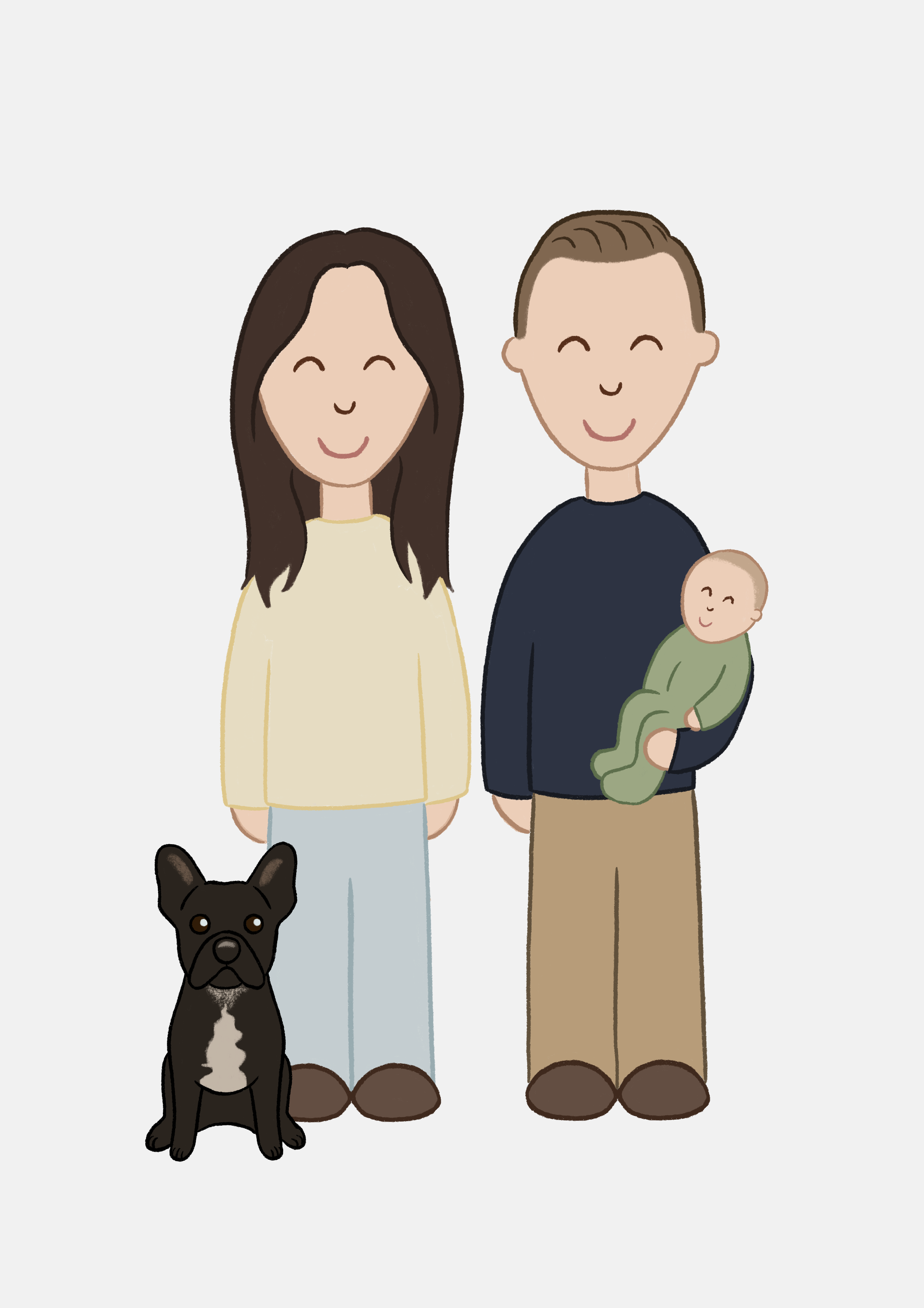 custom illustration family portrait man woman baby and dog.PNG