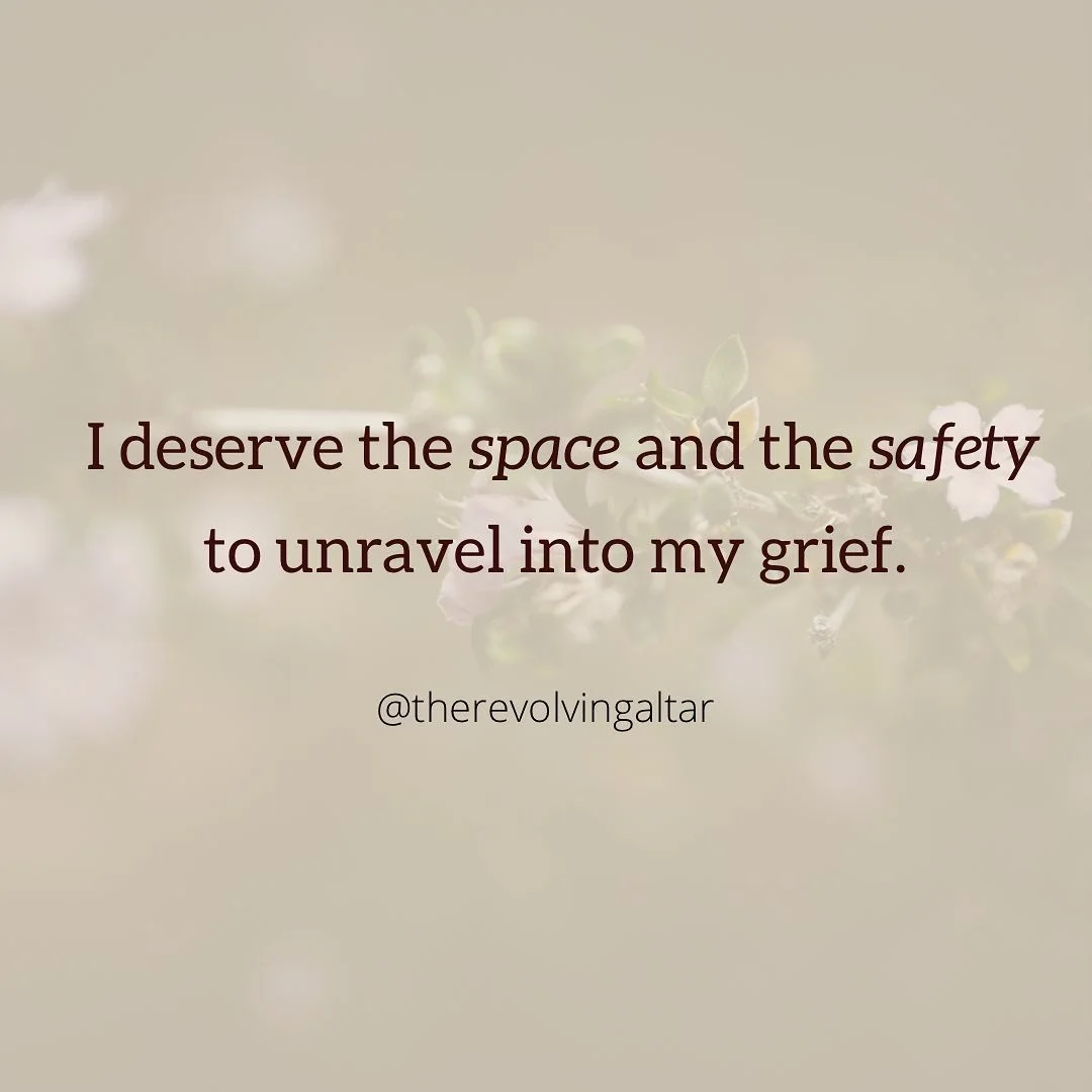 Your grief matters. You deserve the space to release and ease some of the tension. How can we come undone unless we feel safe? 
&bull;
&bull;
&bull;
&bull;
#deathandgrief #death #grief #grievingwell #funeralcelebrant #deathdoula #deathworker #deathca