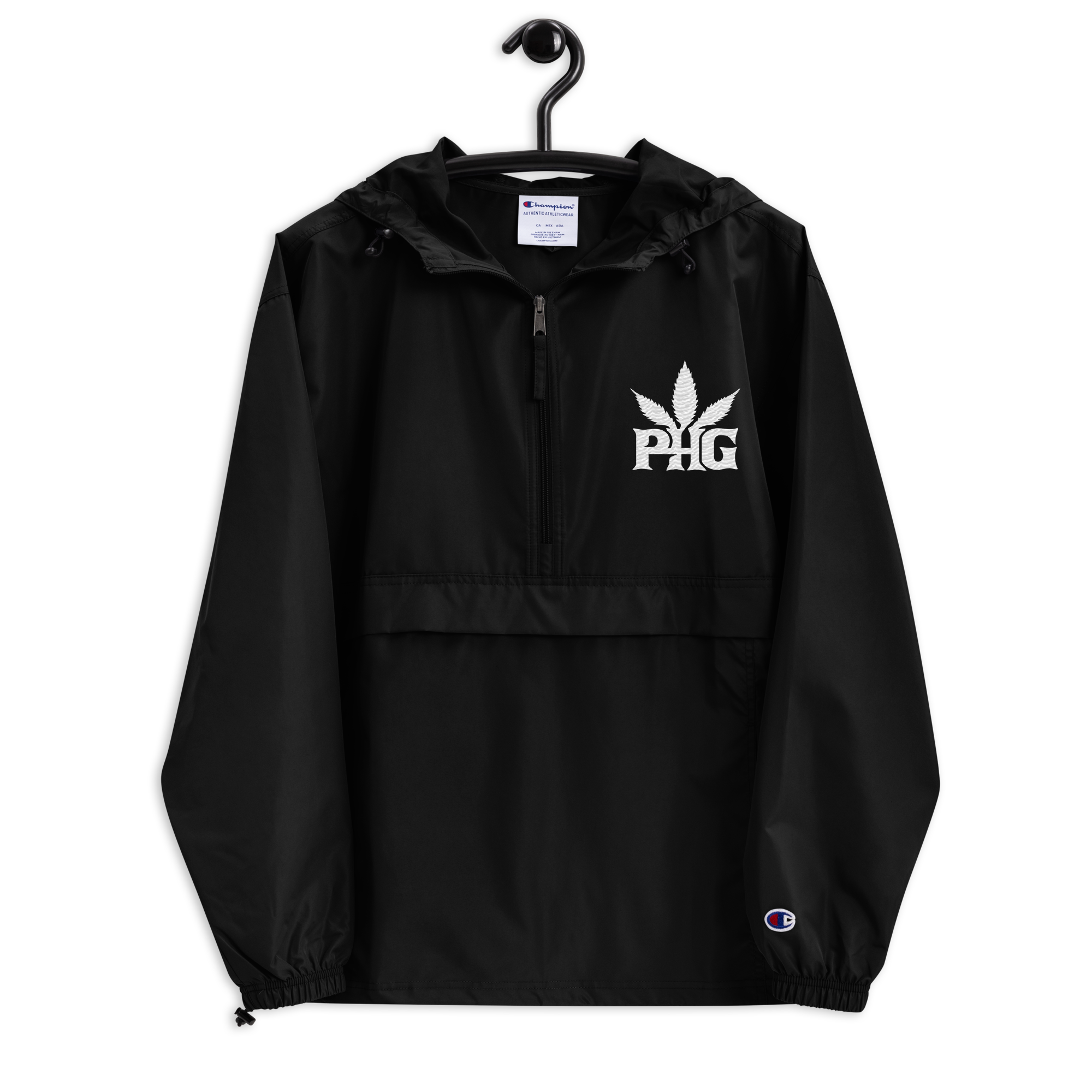 embroidered-champion-packable-jacket-black-front-67b02937e7589.png