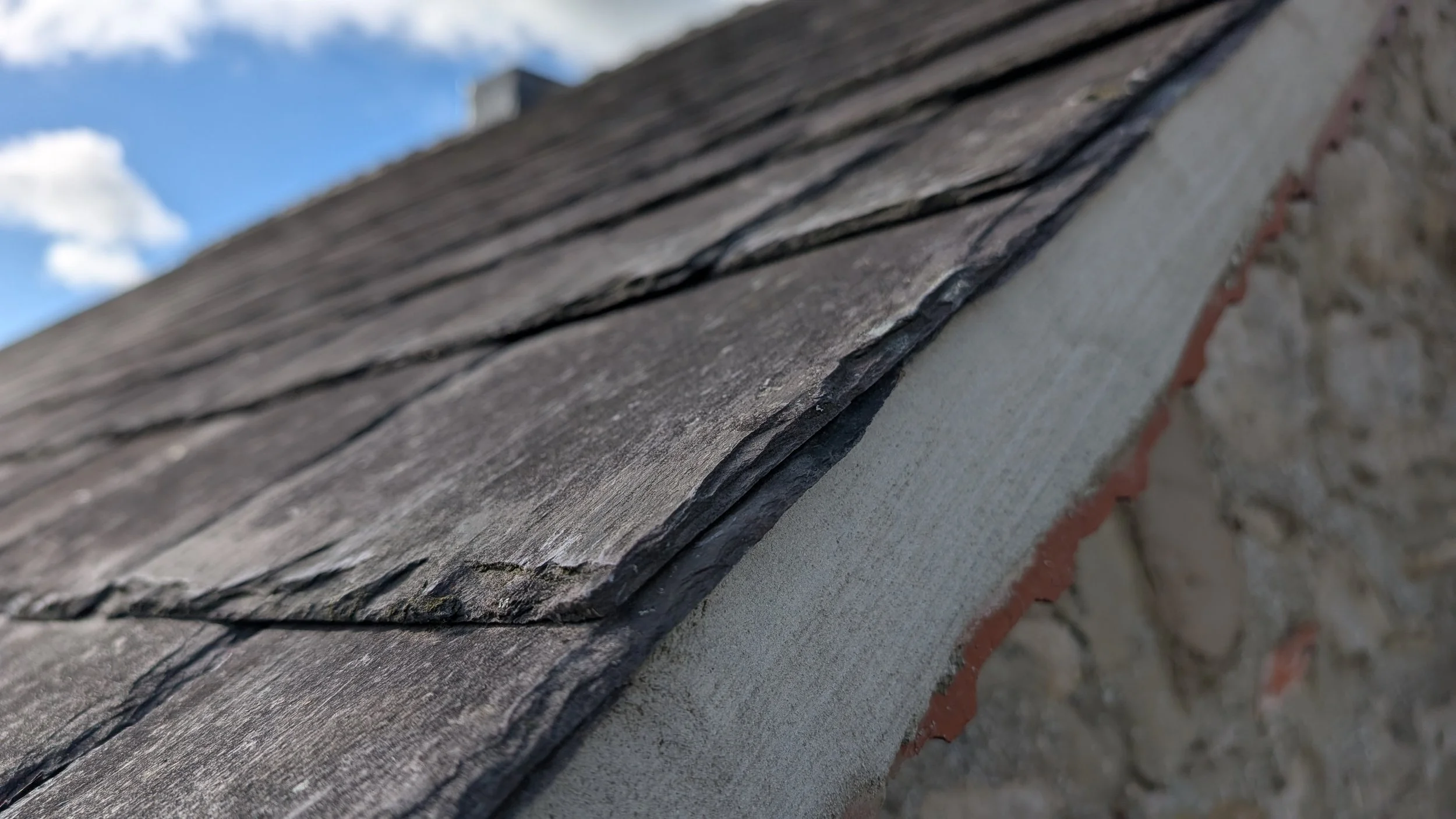 Pointed slate gable 