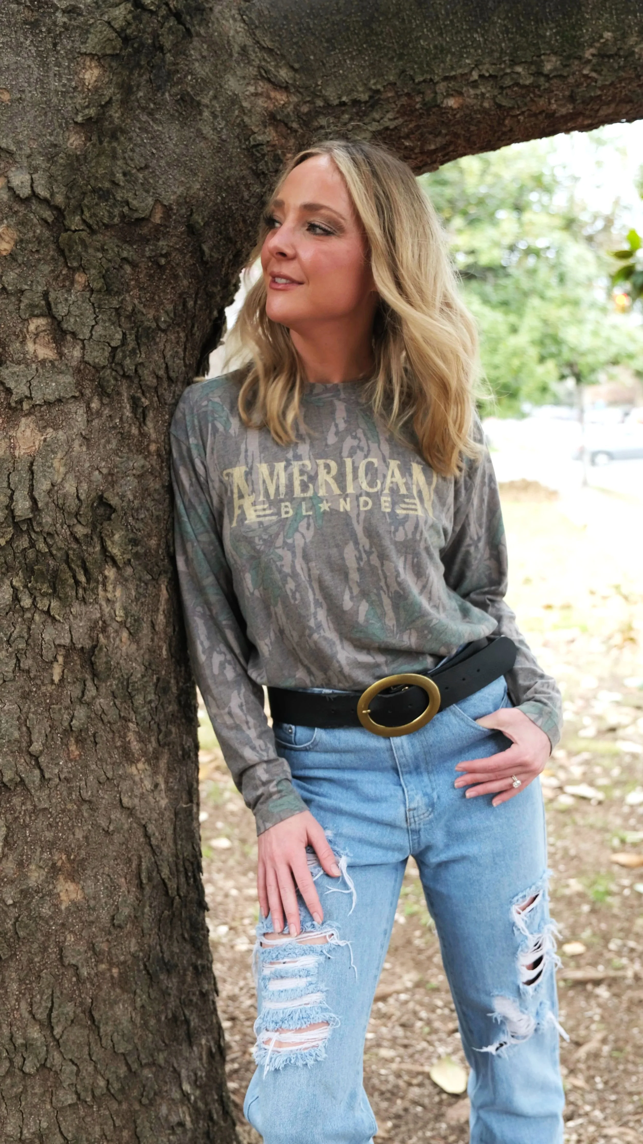 American Blonde Long-Sleeve Camo Tee