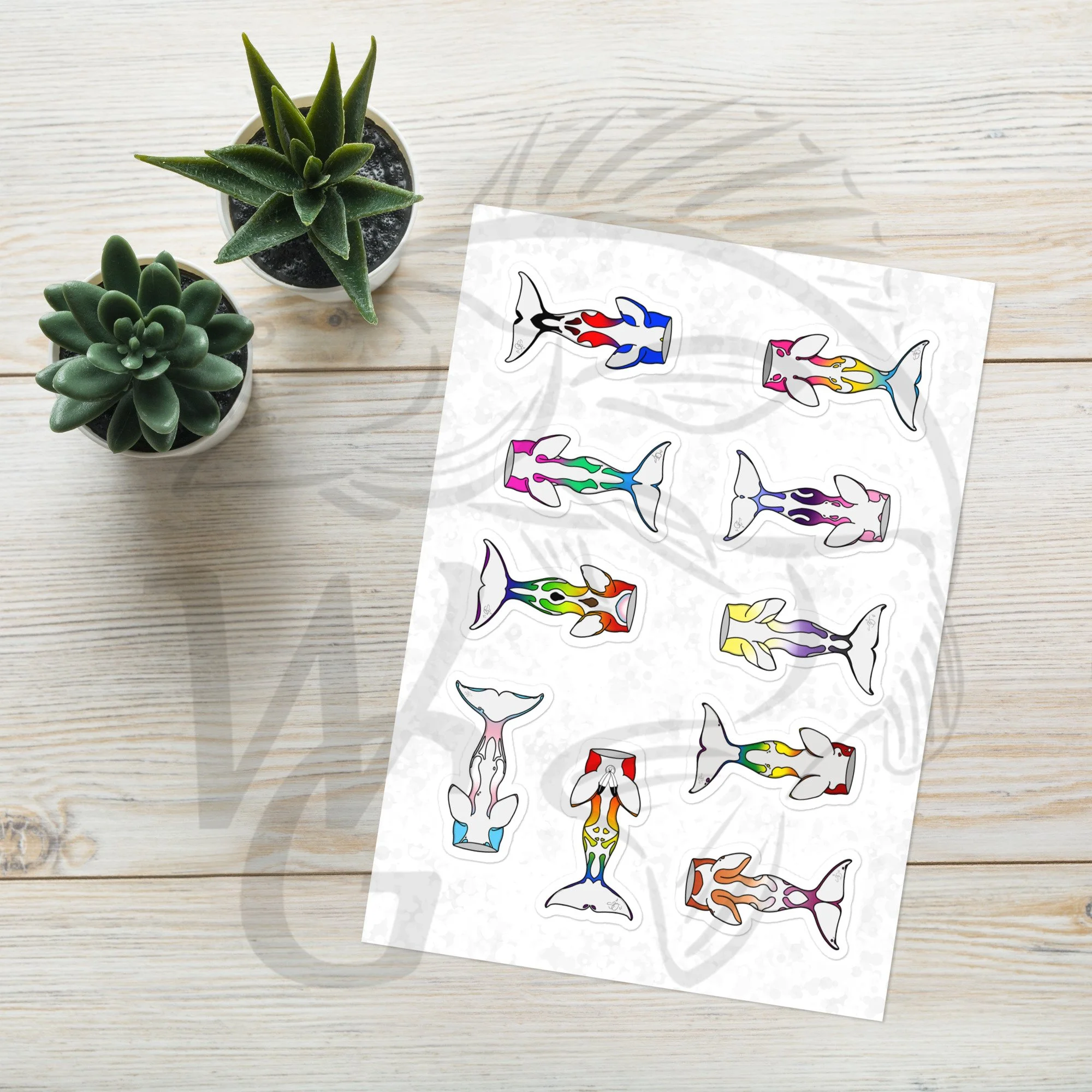 NEW! Mini Orca Pride Tails sticker sheet #2