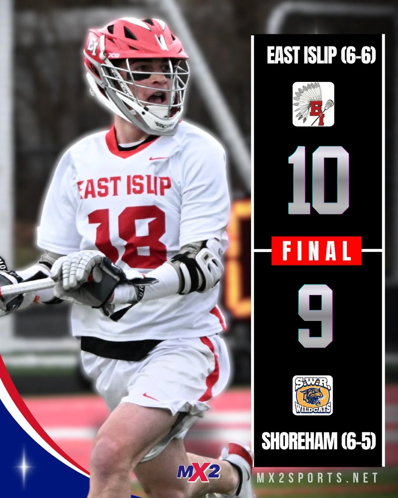 East Islip takes down Shoreham-Wading River 10-9 in OT. #lacrosse #mx2sportsmedia #highschoollacrosse #longislandlacrosse