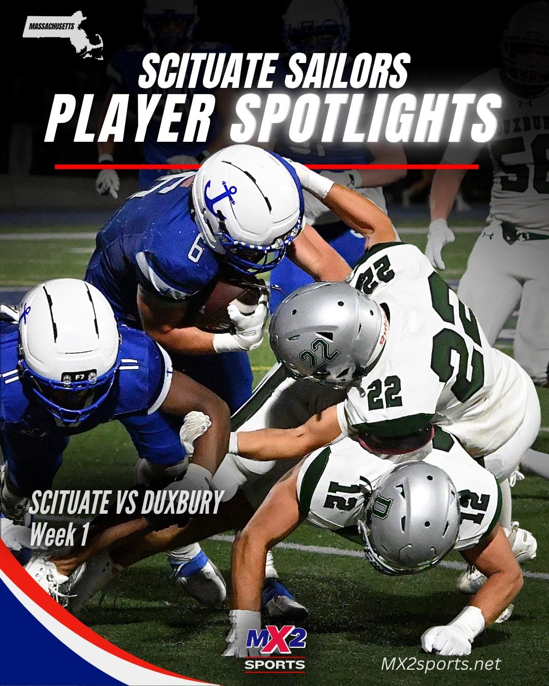 ⚓️ SAILOR SPOTLIGHTS

A few of the standouts from Scituate&rsquo;s 21&ndash;0 season-opening win over Duxbury as MX2 kicked off its Massachusetts coverage.

More from this game coming soon. 📸 Full game photos will be available at MX2sports.net. We&r