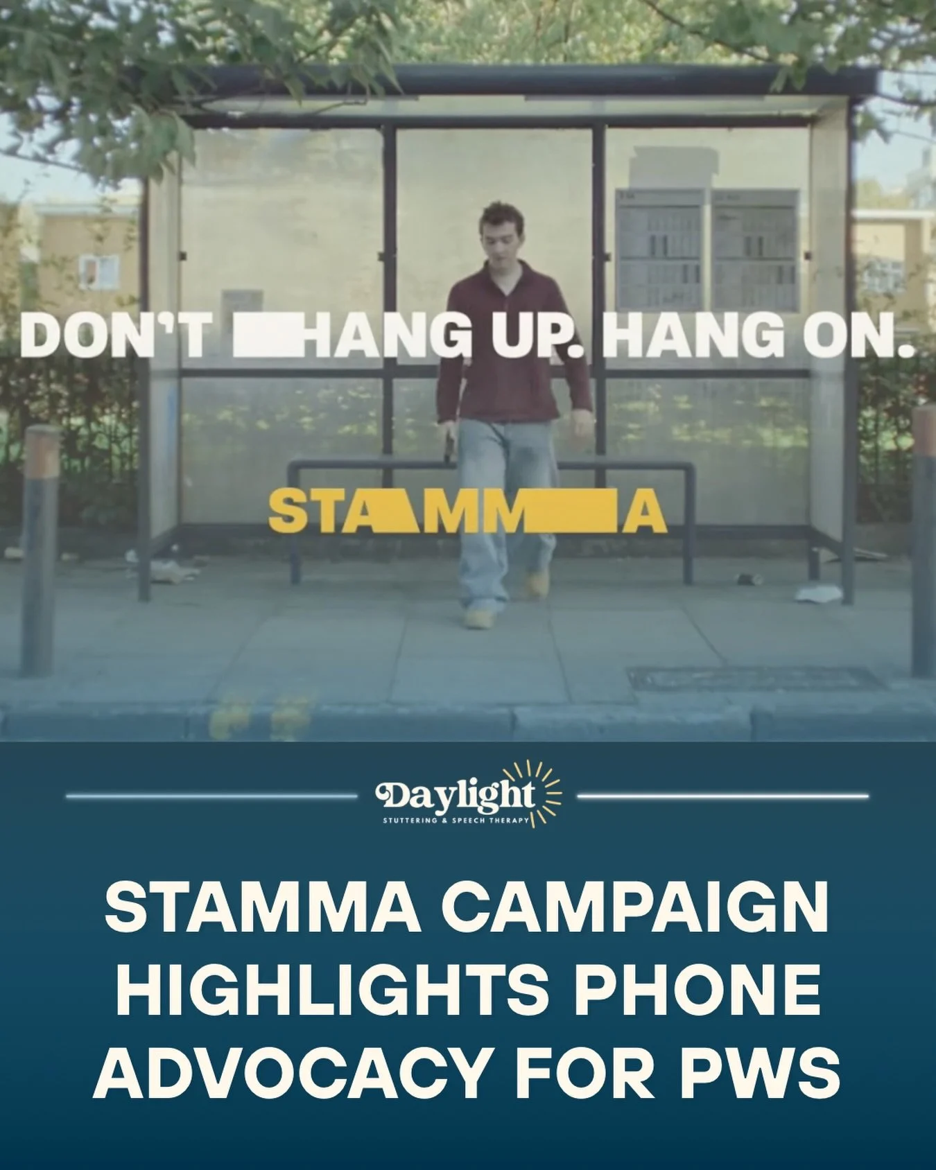 The @stammauk campaign encourages listeners to stay present, be patient, and give speakers the time they need to finish their thoughts. 

🧑&zwj;💻Check out the campaign video and get more information at www.stamma.org !
