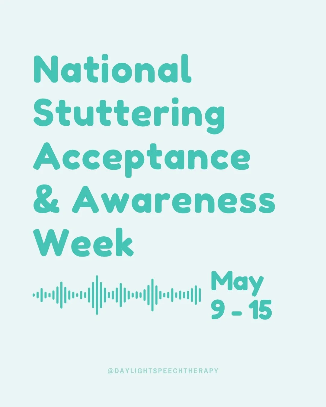 National Stuttering Acceptance Week!!!🩵
Celebrating every voice, every story, and every way of speaking 🎉

Encouraging you to:
ℹ️ Share info on social media
📲Follow people who stutter on socials
🤩Engage with stuttering community events (virtually