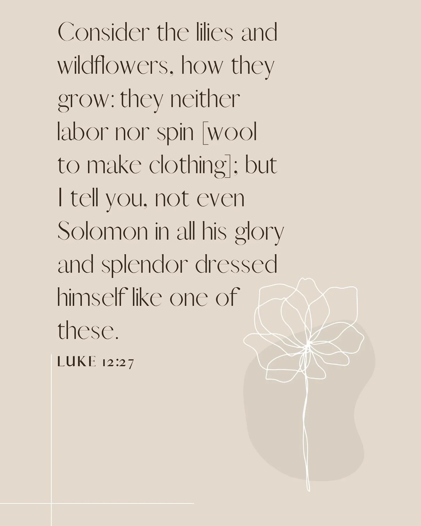 Worrying, while natural, can take a serious toll on your health&mdash;physically, mentally, and spiritually. Luke 12:27 reminds us to &ldquo;consider how the wildflowers grow. They do not labor or spin.&rdquo; Jesus uses this image to show that God t