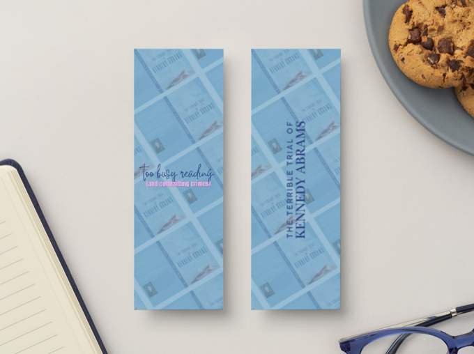 Blue Too Busy Reading Bookmark