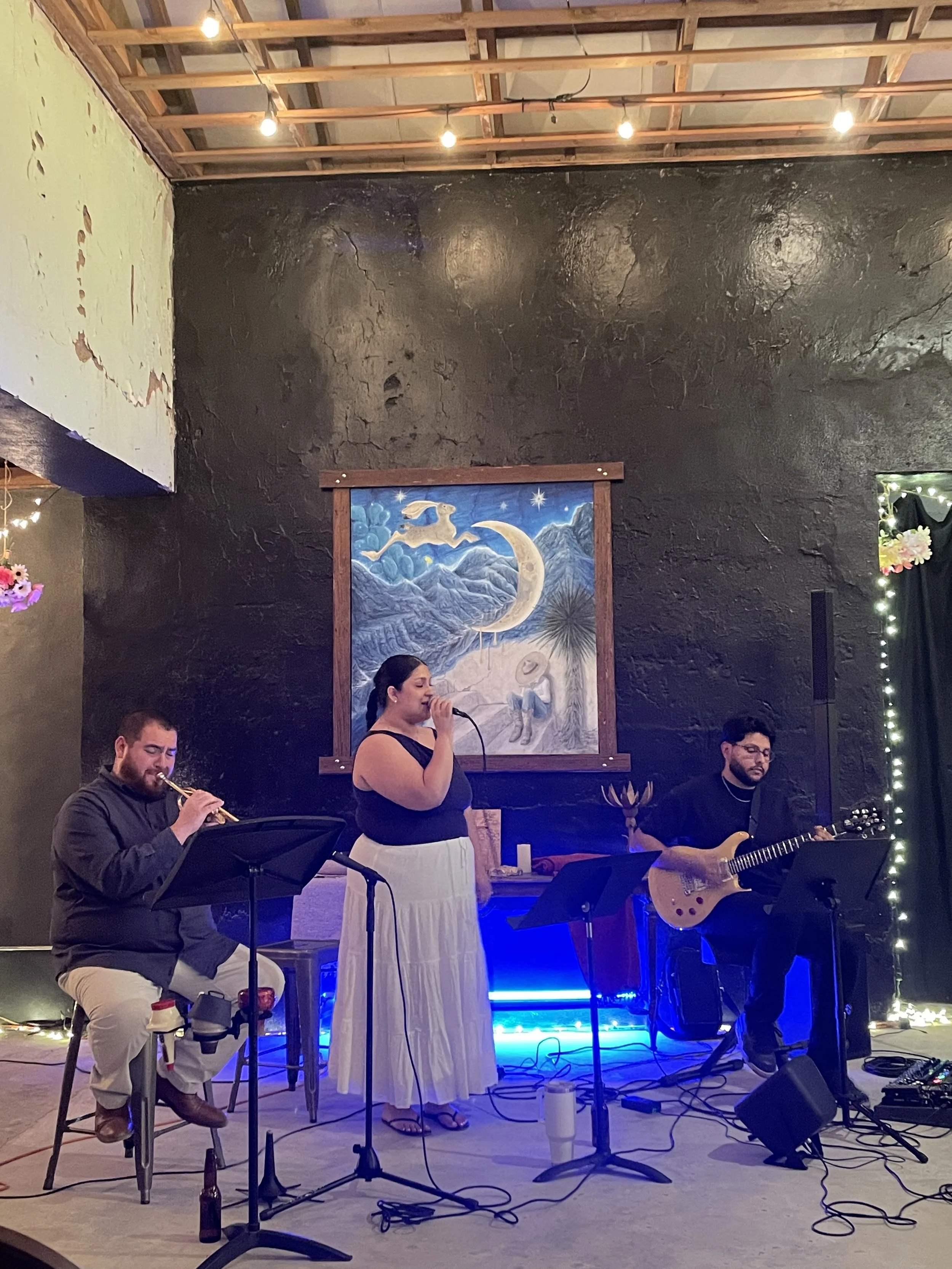 Offset Trio live at The Dreamers Gallery in Presidio Texas in Big Bend near Marfa