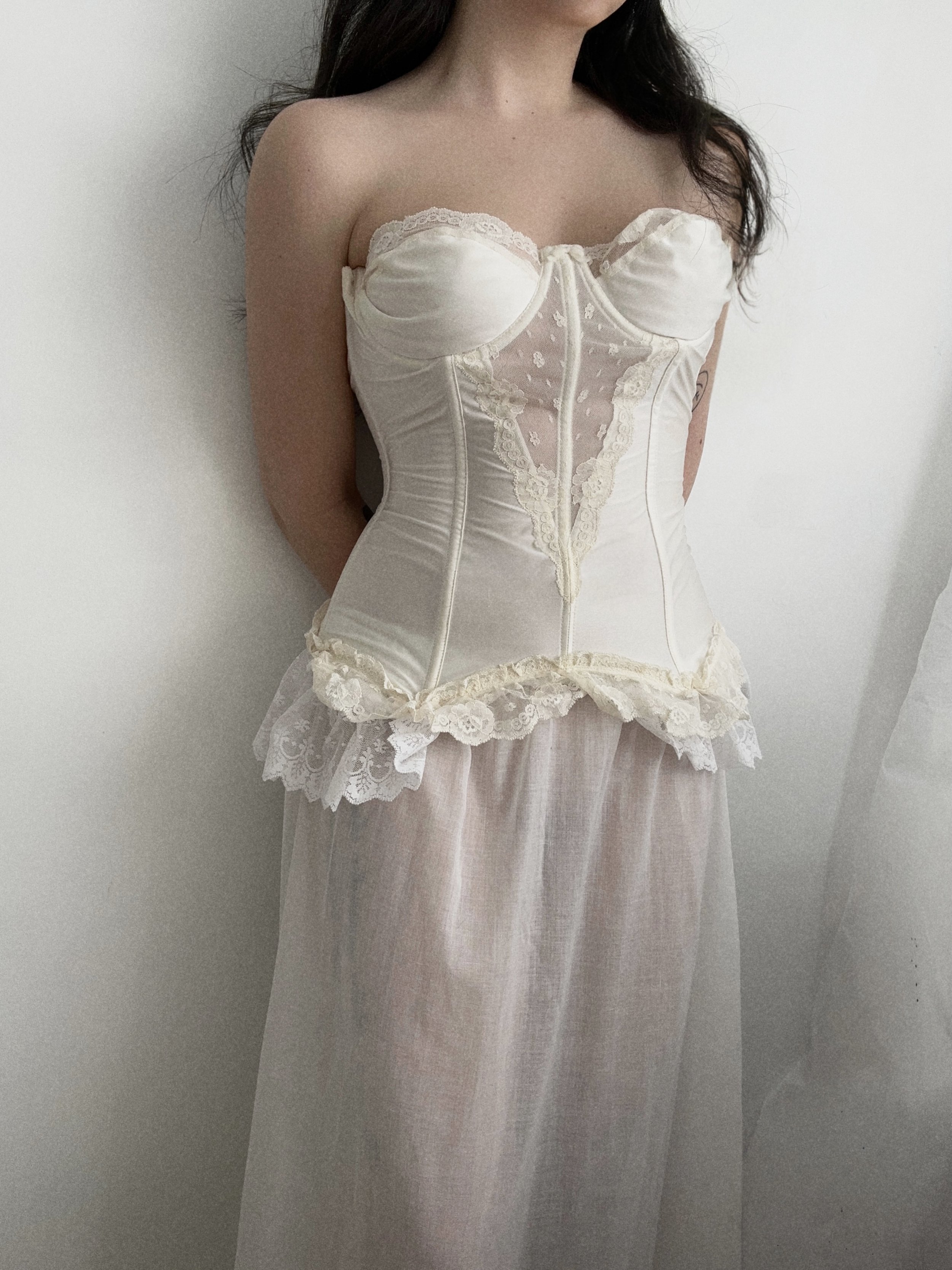 1970's Cream Lace Bustier (34B)