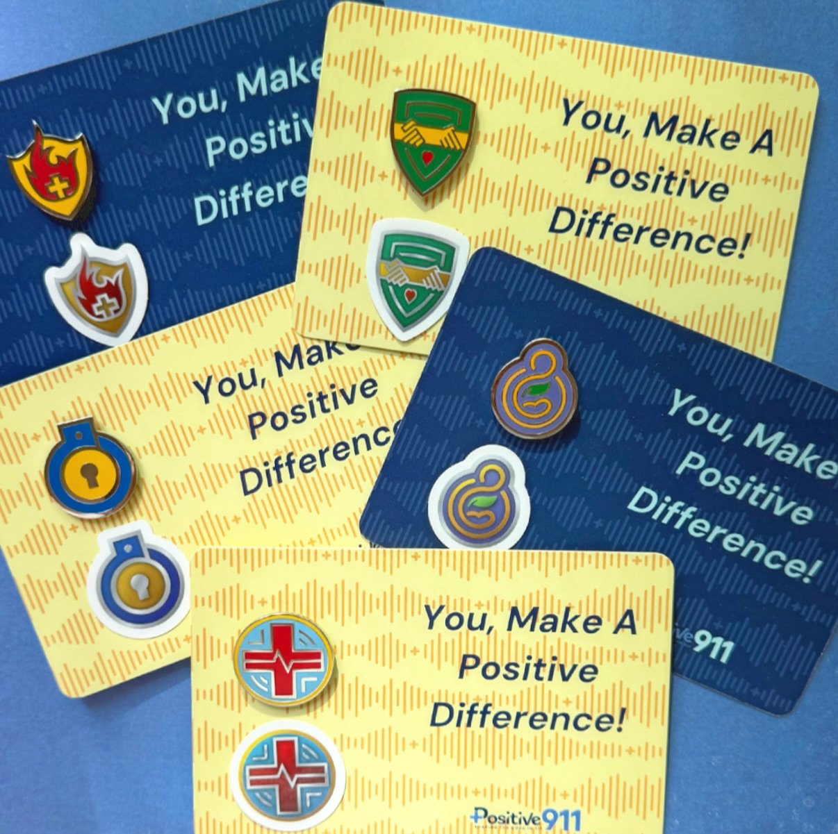 Each Positive 911 recognition pin is more than just a symbol—it’s a story. Every pin comes on a card, thoughtfully designed with space to document the details of the call that earned the recognition. Whether it’s a life saved, a cri