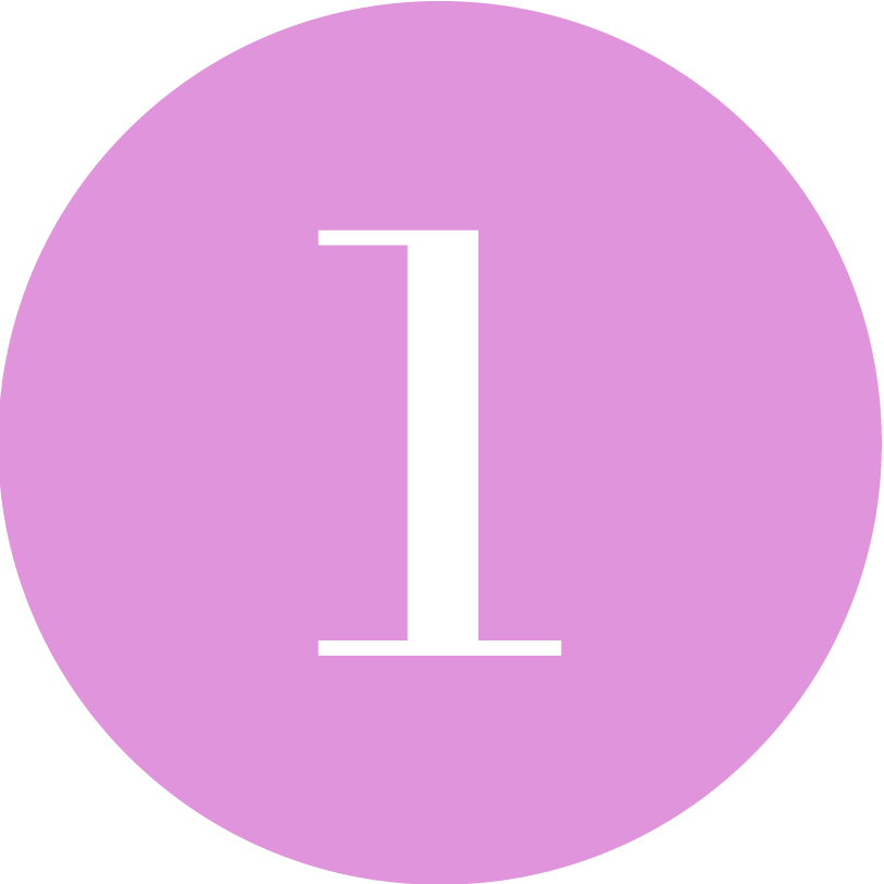 Purple circle with a white number one in the center.