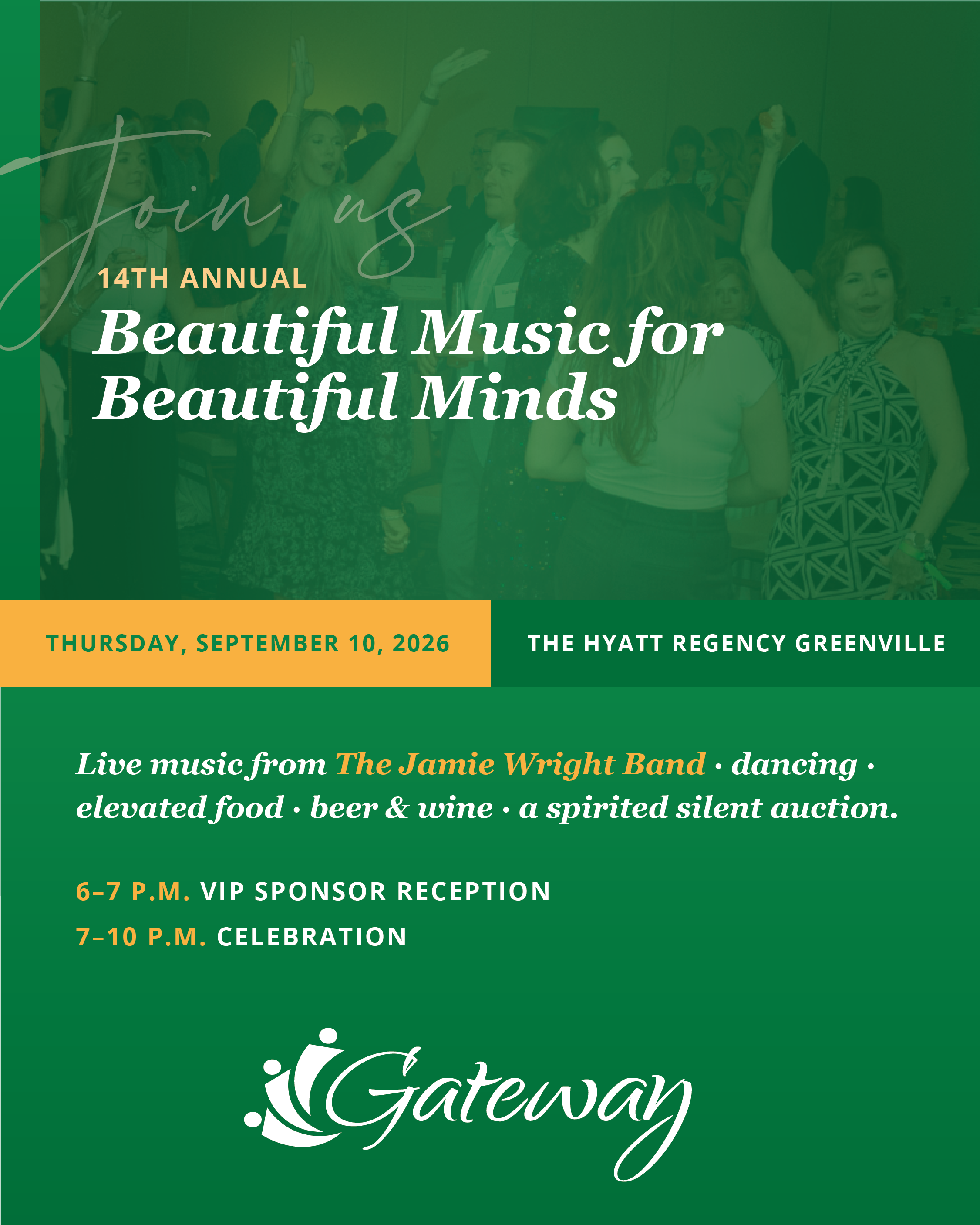 Sample Social Media Post for Gateway's annual fundraiser, Beautiful Music for Beautiful Minds.