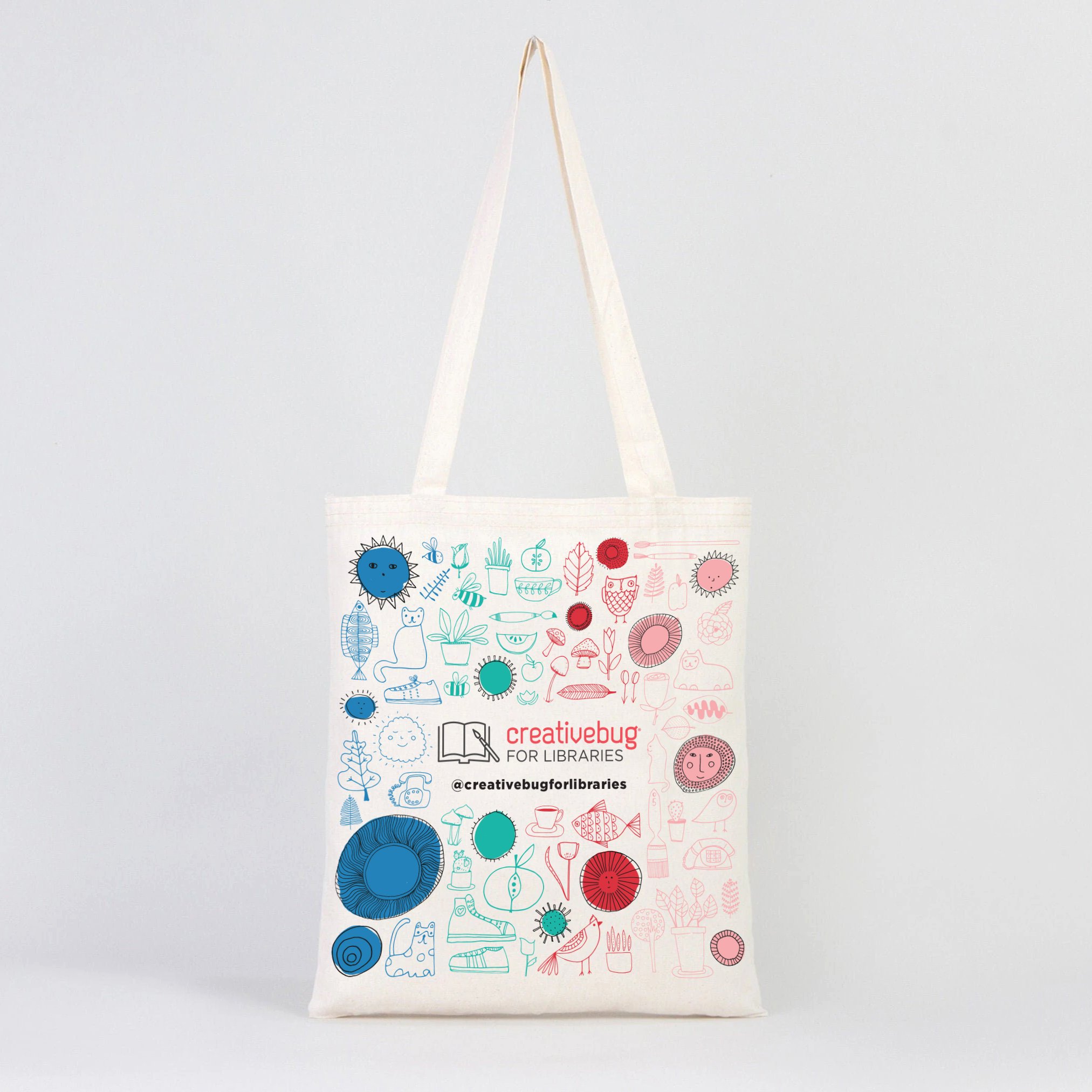 Creativebug For Libraries tote bag featuring the artwork of Lisa Congdon