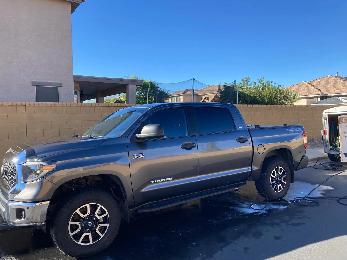 🚙✨ Tundra Transformation Complete!

This beast got the full treatment: a 2-step paint correction to erase every swirl, scratch, and imperfection, followed by a deep polish that brings out that mirror-like gloss. Topped off with an exterior detail &m