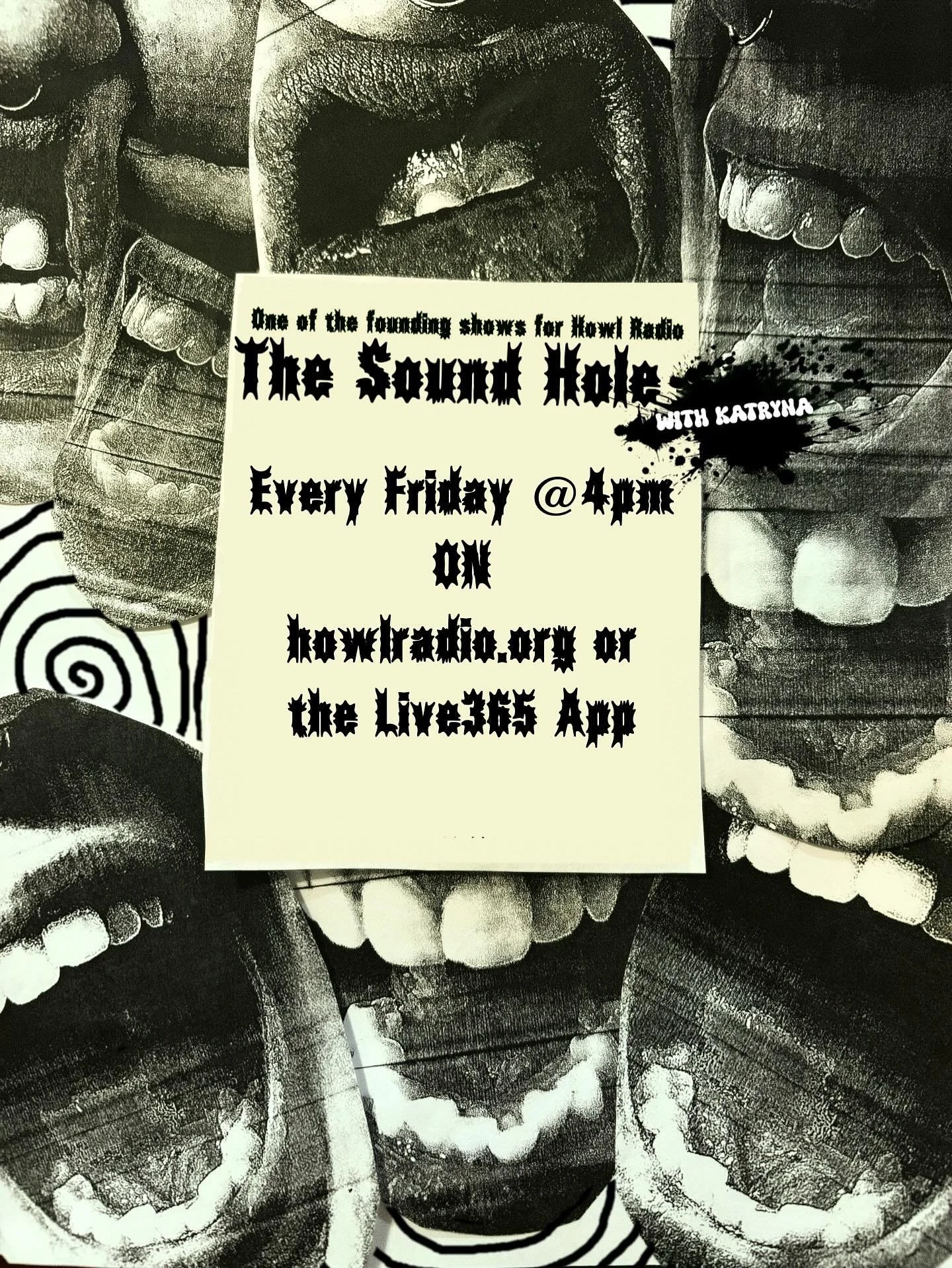 Tune into The Sound Hole every Friday @4pm on Howl Radio

https://www.howlradio.org
