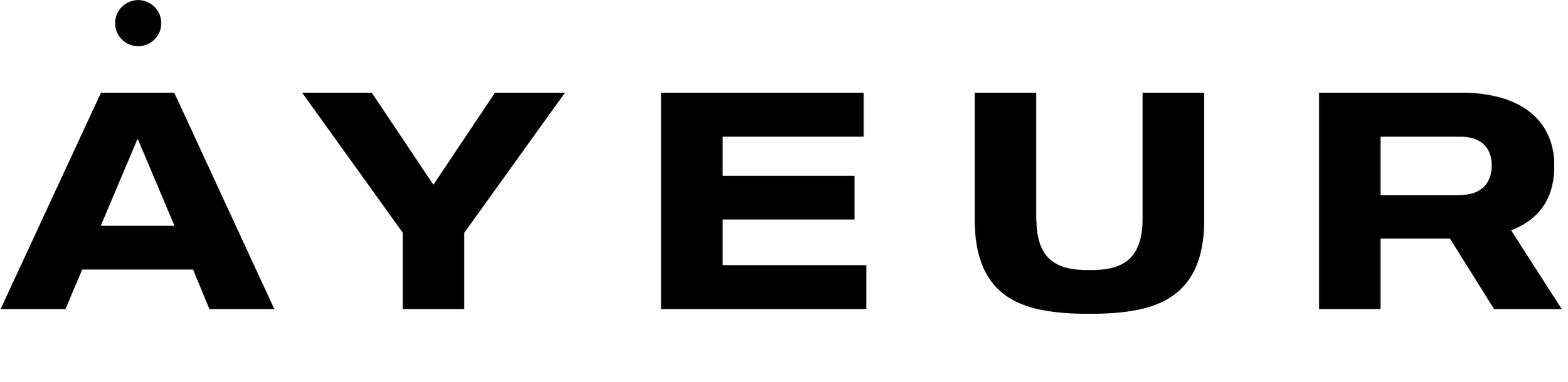 Outline text spelling 'AYE FUTURE' on a black background.