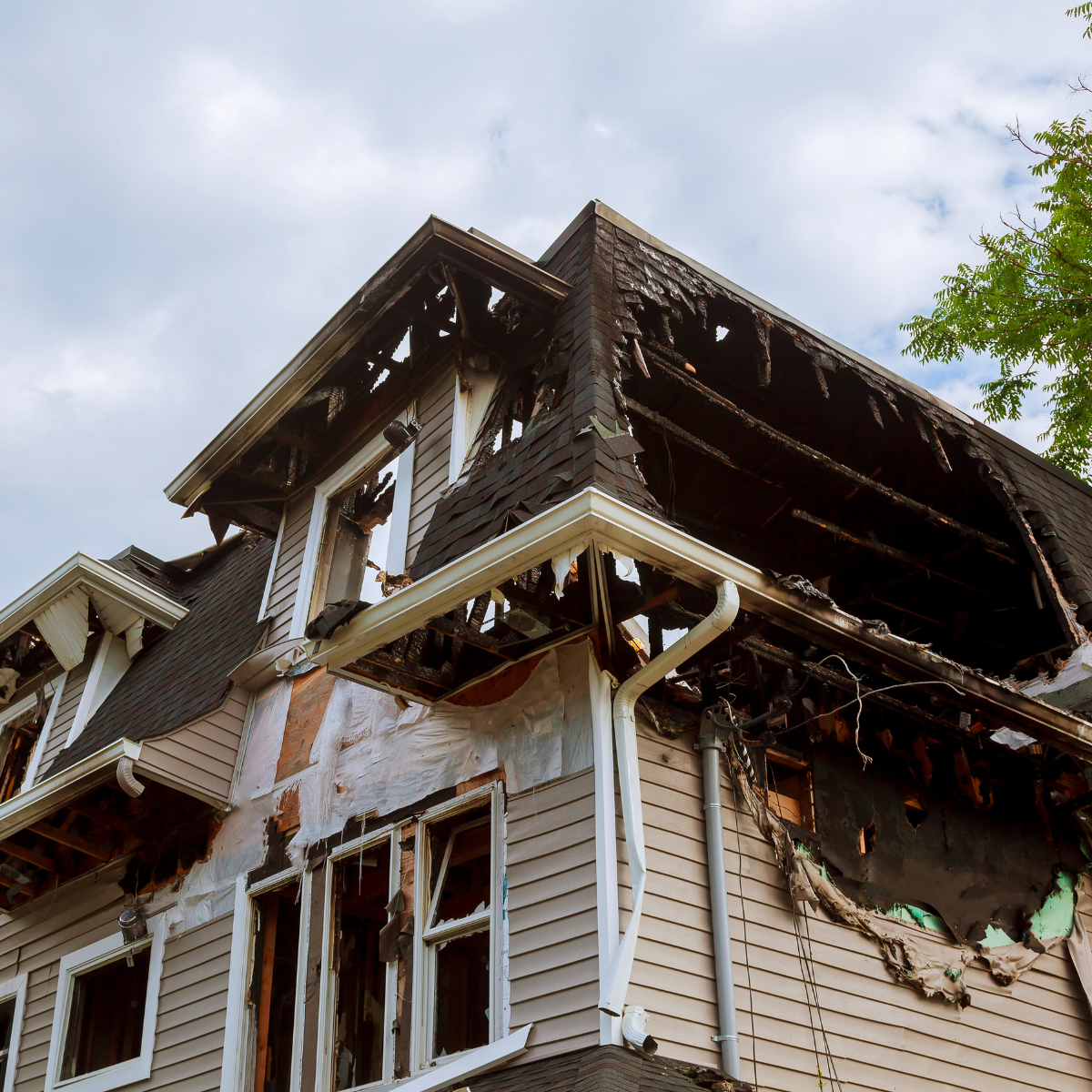 Fire and smoke damage remediation on Florida residential property restoring structure and interior