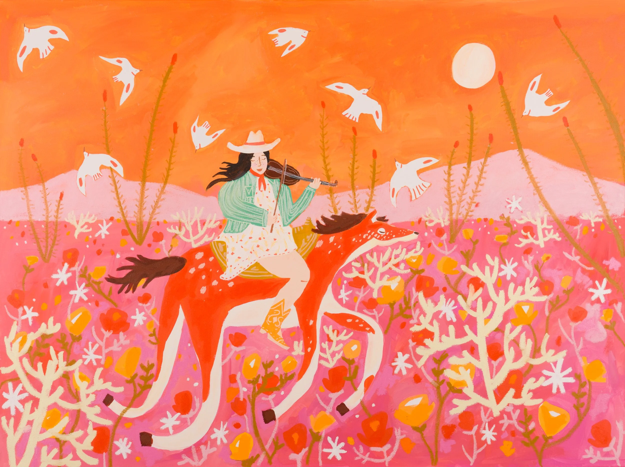 Playing as She Rides