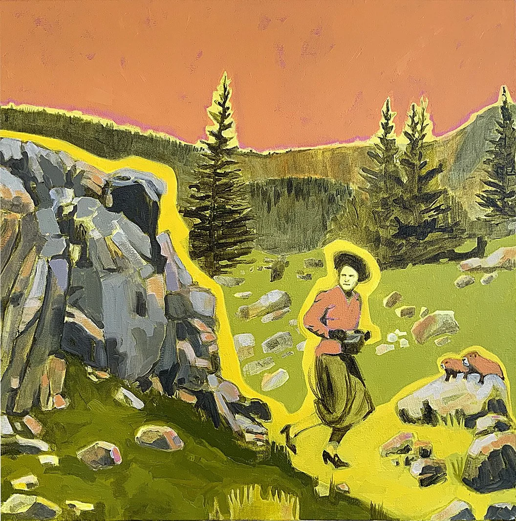 Out of her element, her marmots had her trapped between a rock and a hard place
