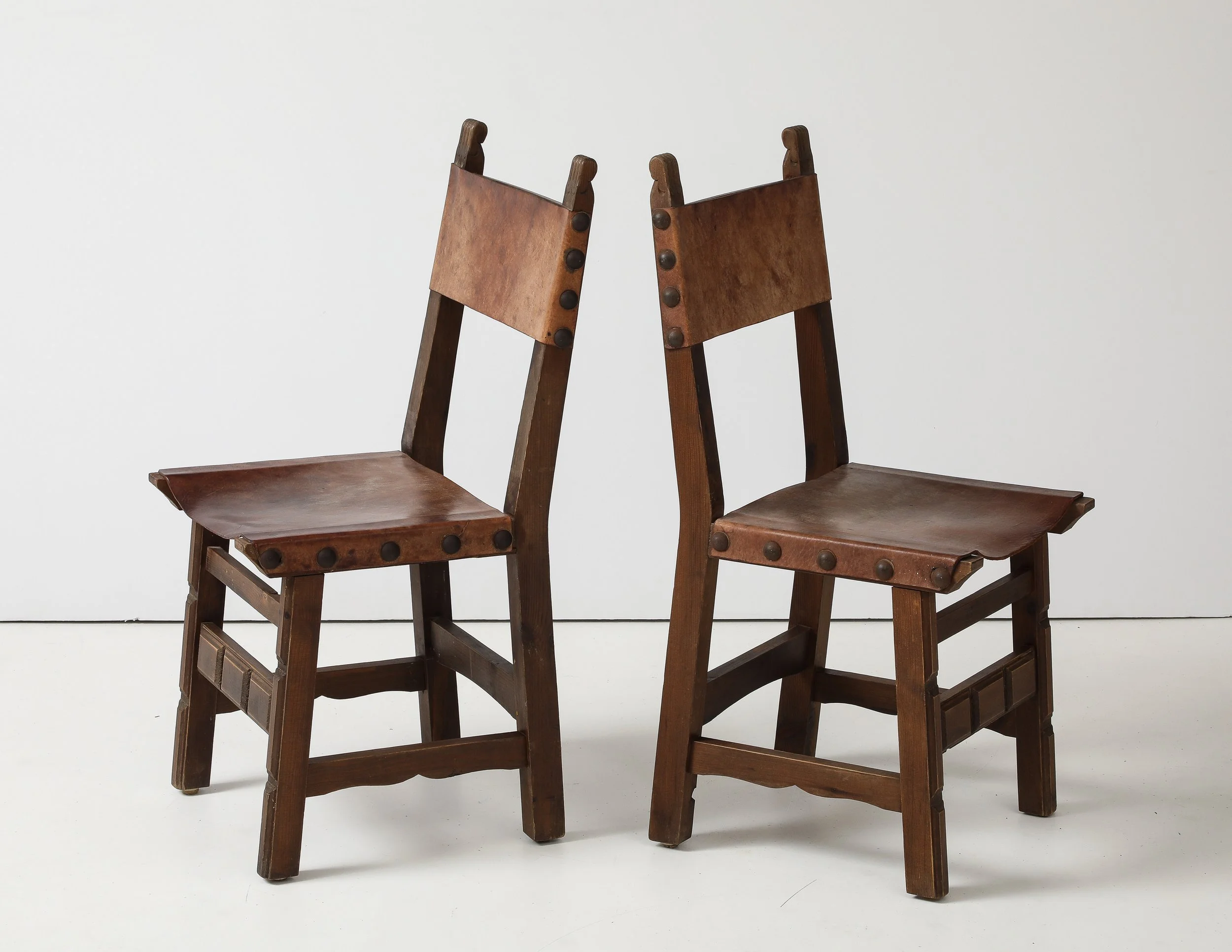 BRUTALIST LEATHER DINING CHAIR