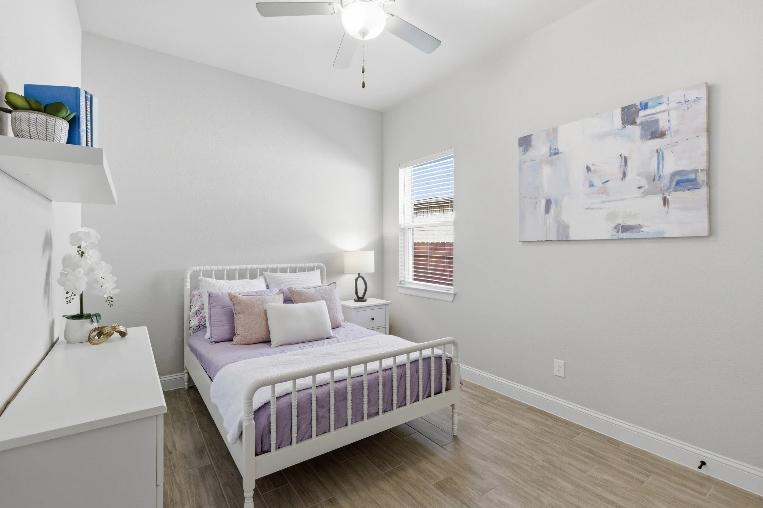 Bedroom, window, ceiling fan, perfect home office, nursery, guest room