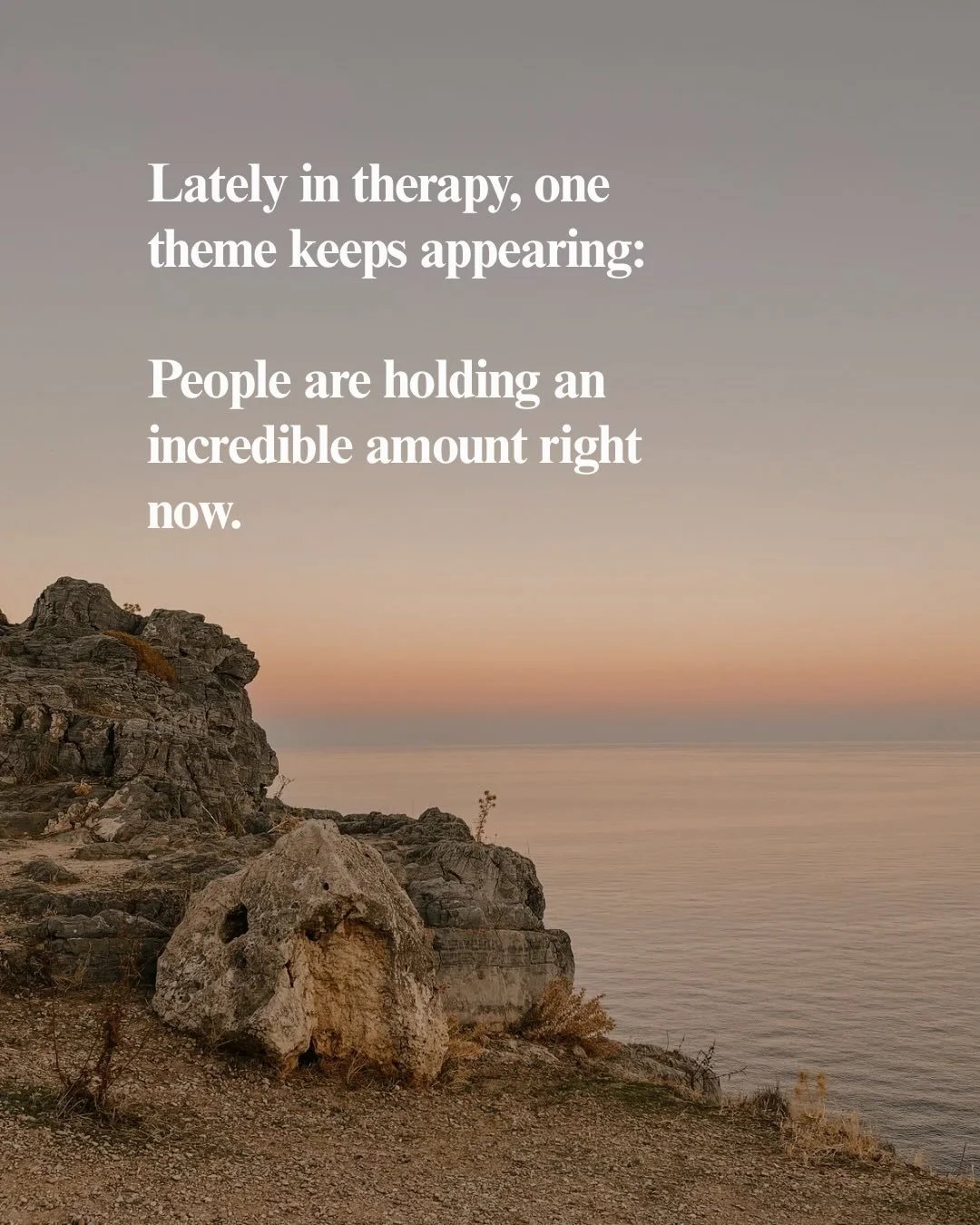 Lately in therapy sessions I have been noticing a shared experience across many clients. People are carrying an immense amount right now.
Between personal responsibilities, relationship challenges, financial pressure, and the constant awareness of wh
