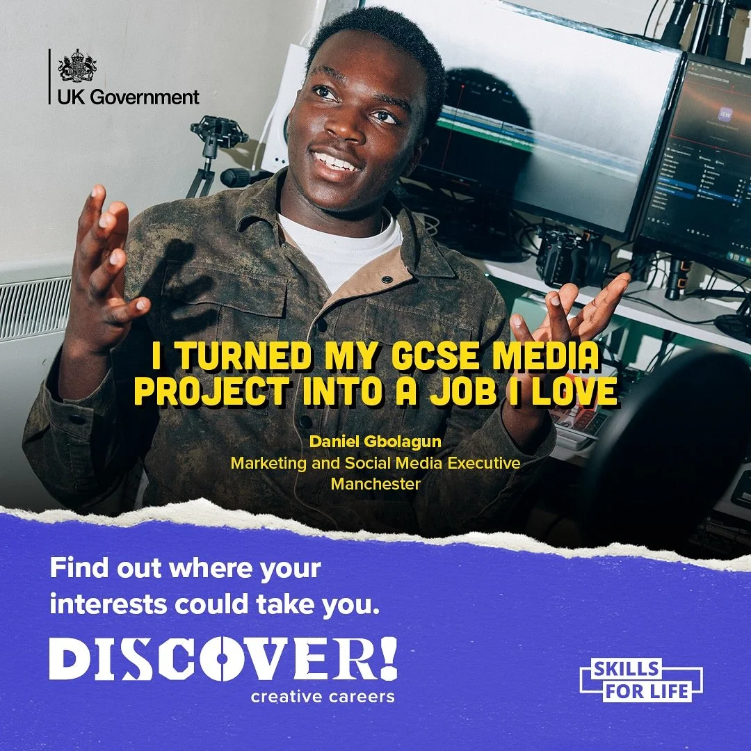 Feeling incredibly blessed to be part of such a powerful project ! 🙌🏾

Discover! A Career in the Creative Industries is a campaign aimed to inspire young people, especially those from under-represented backgrounds to see creative industries as exci