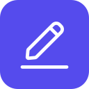 Icon of a pencil on a square background