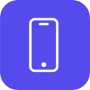 Icon of a smartphone with a vertical screen and a home button at the bottom