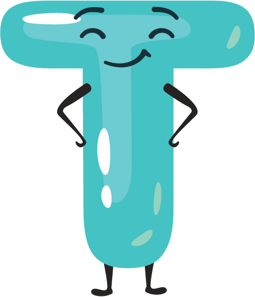 A cute cartoon water droplet with a smiling face, closed eyes, and arms on hips.