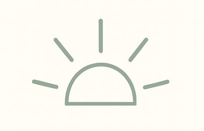 Simple drawing of a sunrise with rays extending from the sun.