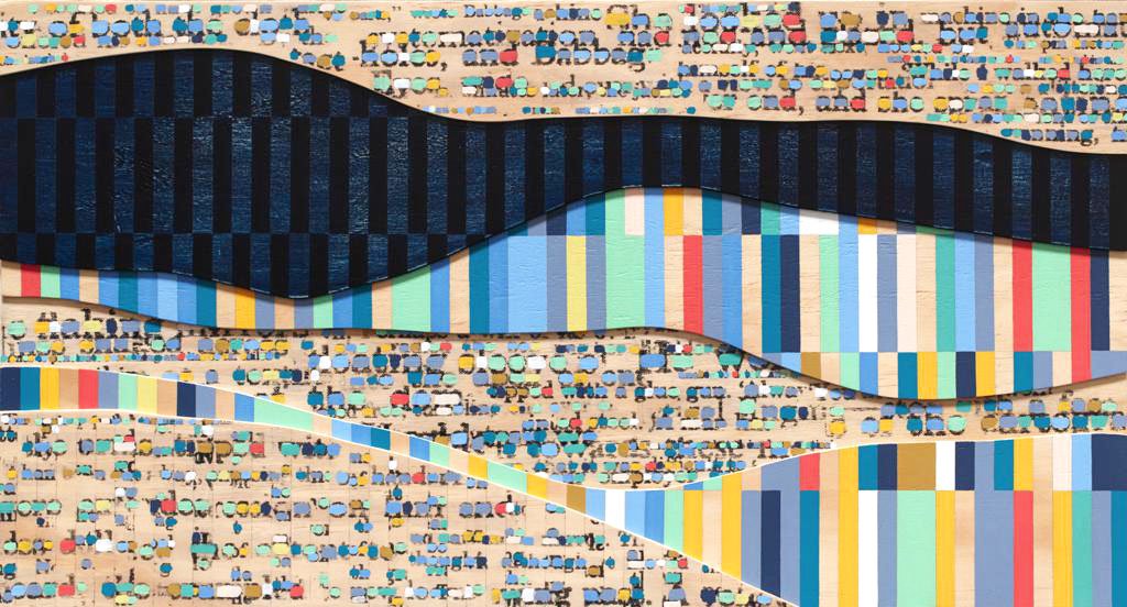 Strata Acrylic & print transfer on plywood 39.5 x 73.5 cm
SOLD