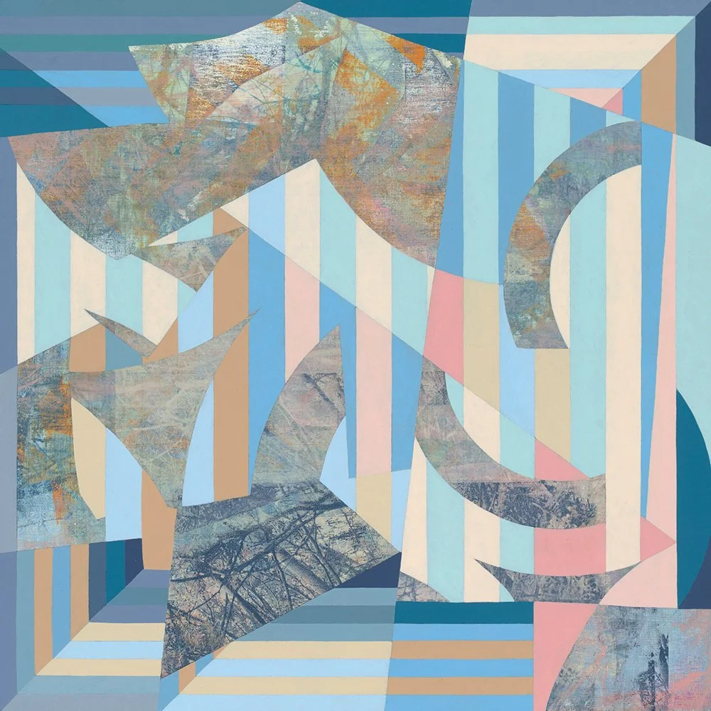 Arabesque Acrylic & photographic screen print on wood panel 40 x 40 cm SOLD