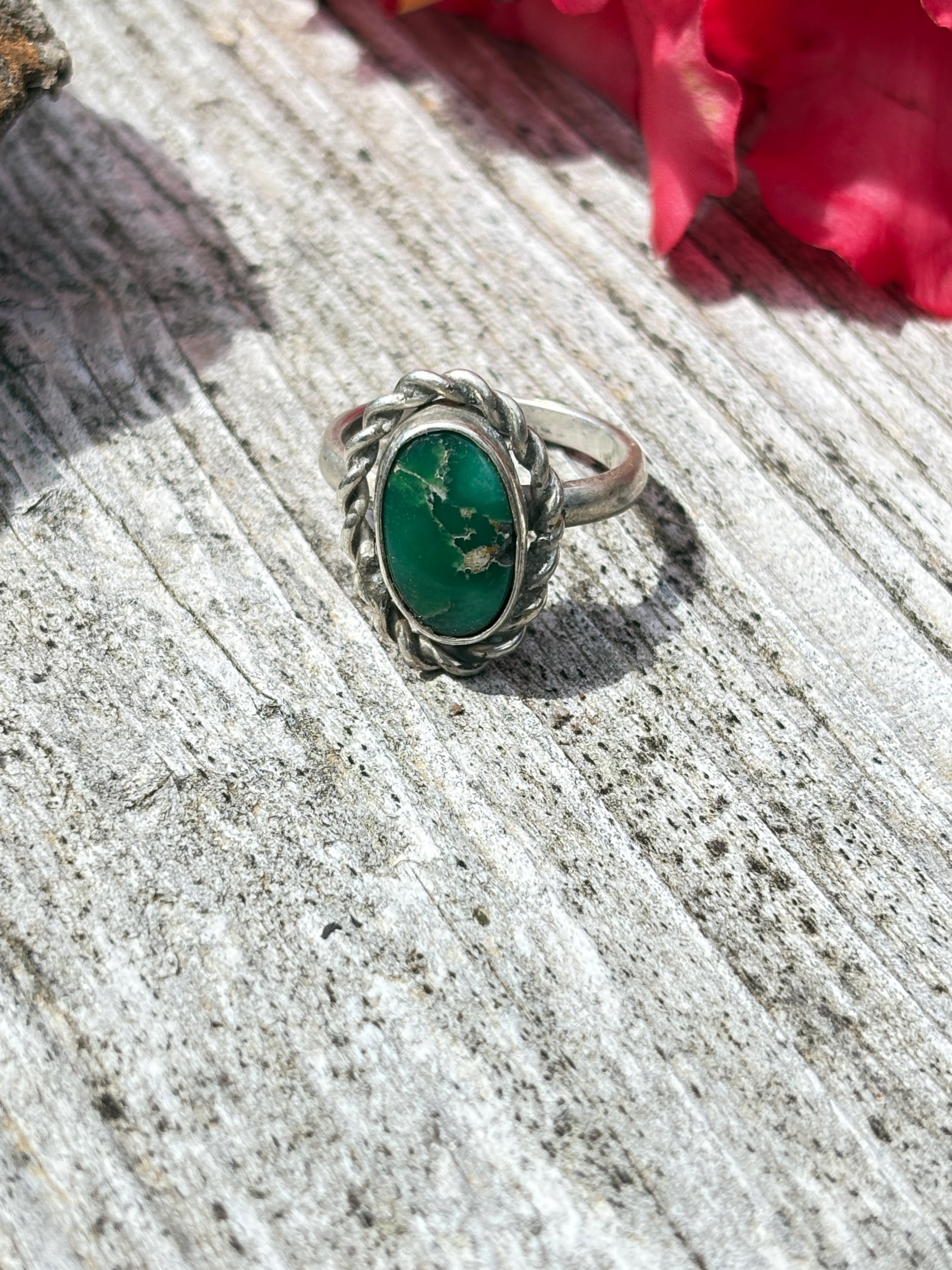 Broken Arrow Variscite Ring Size 8