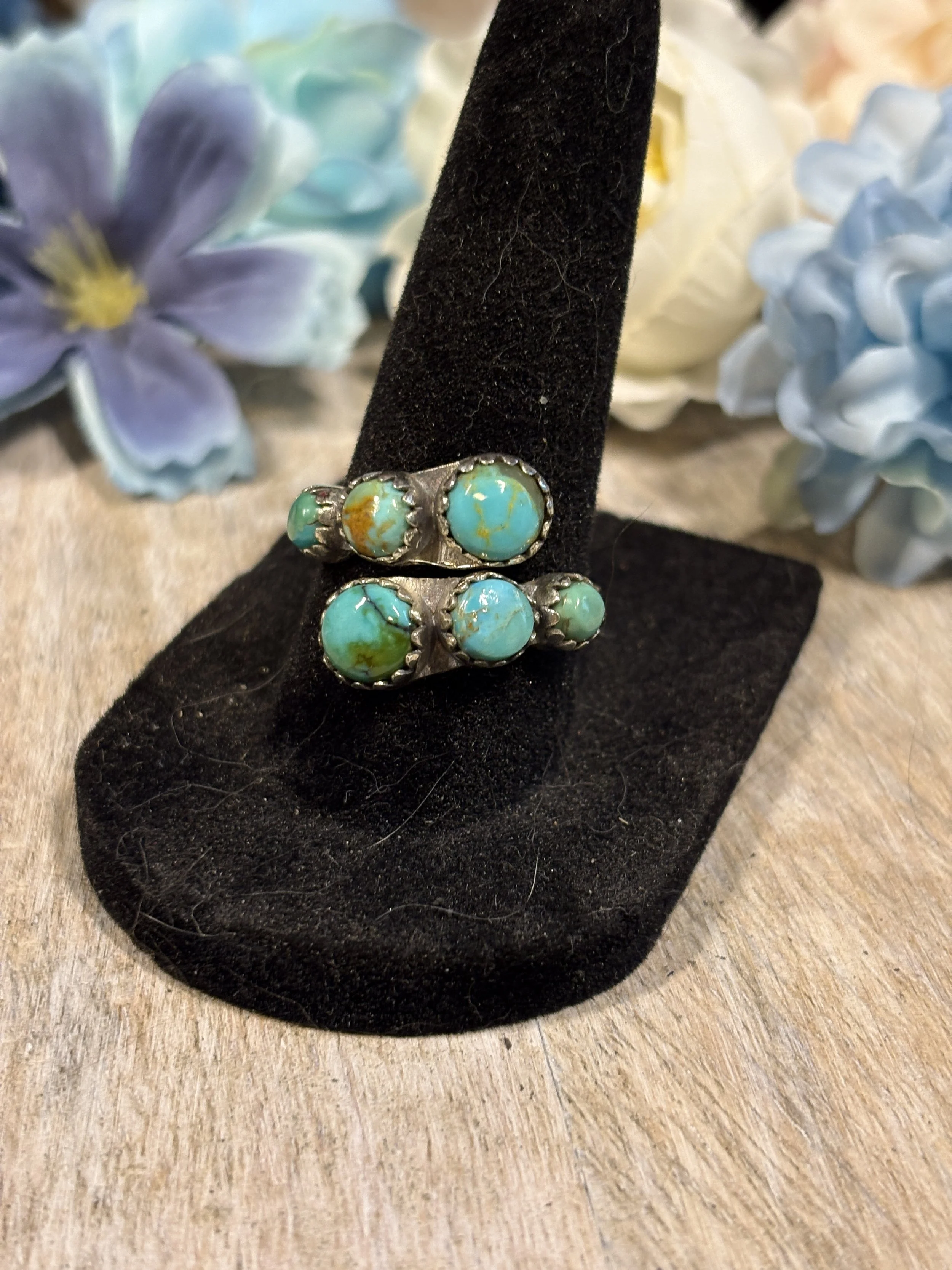 Adjustable Kingman turquoise ring