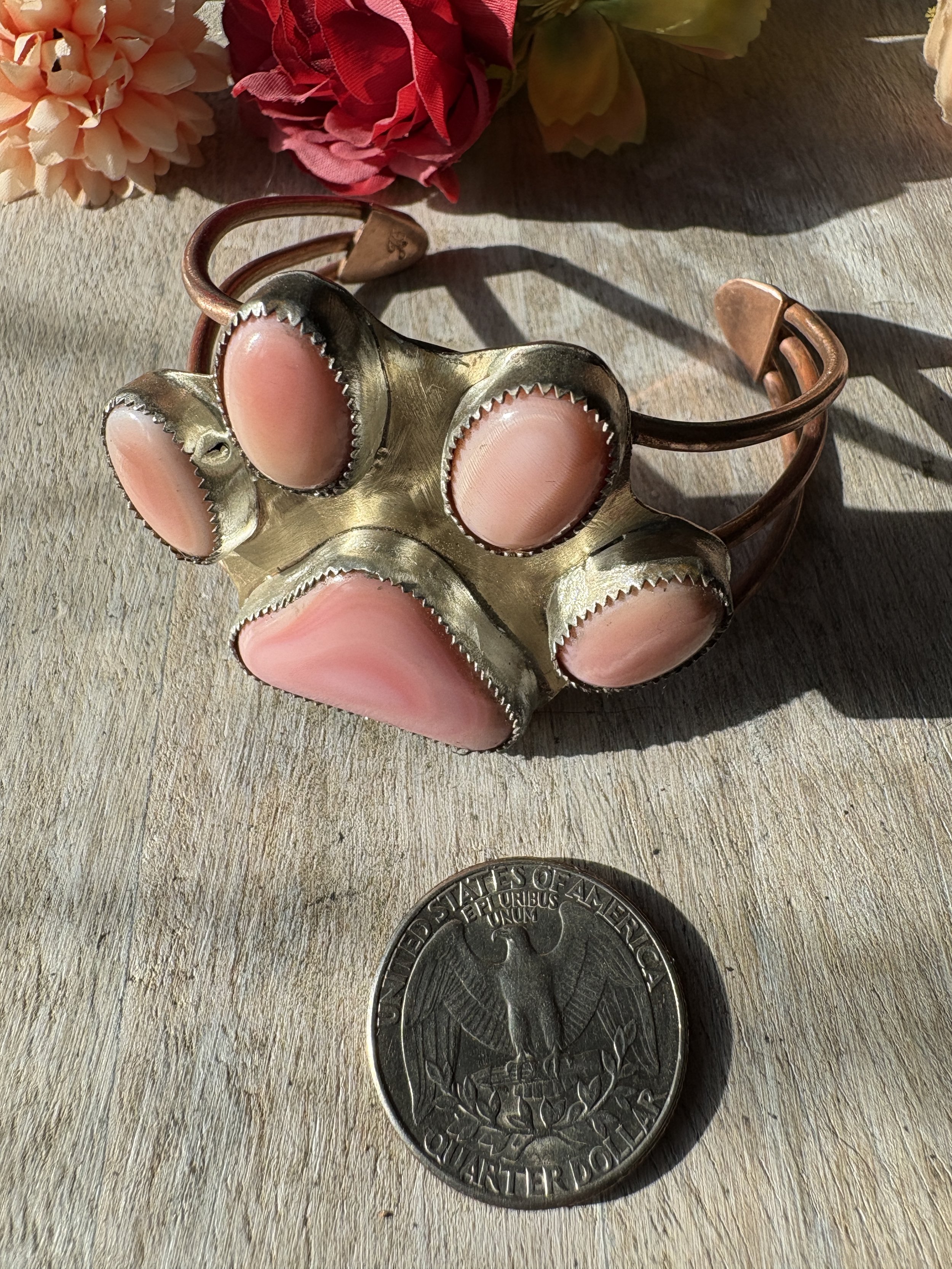 pink conch paw cuff 1.JPG