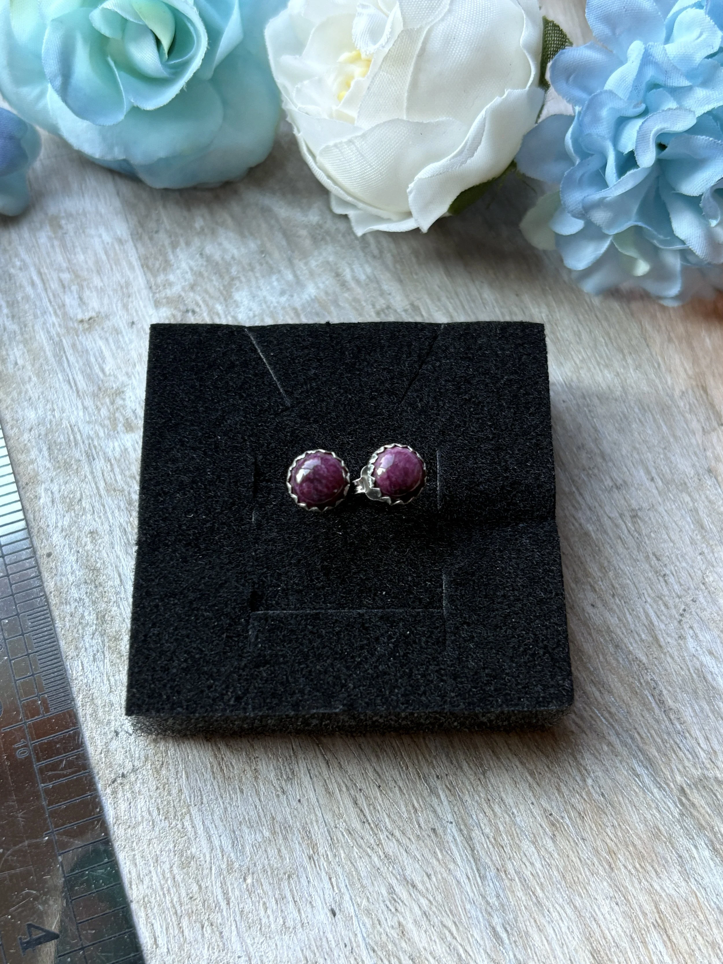 Purple Spiny Earring Studs