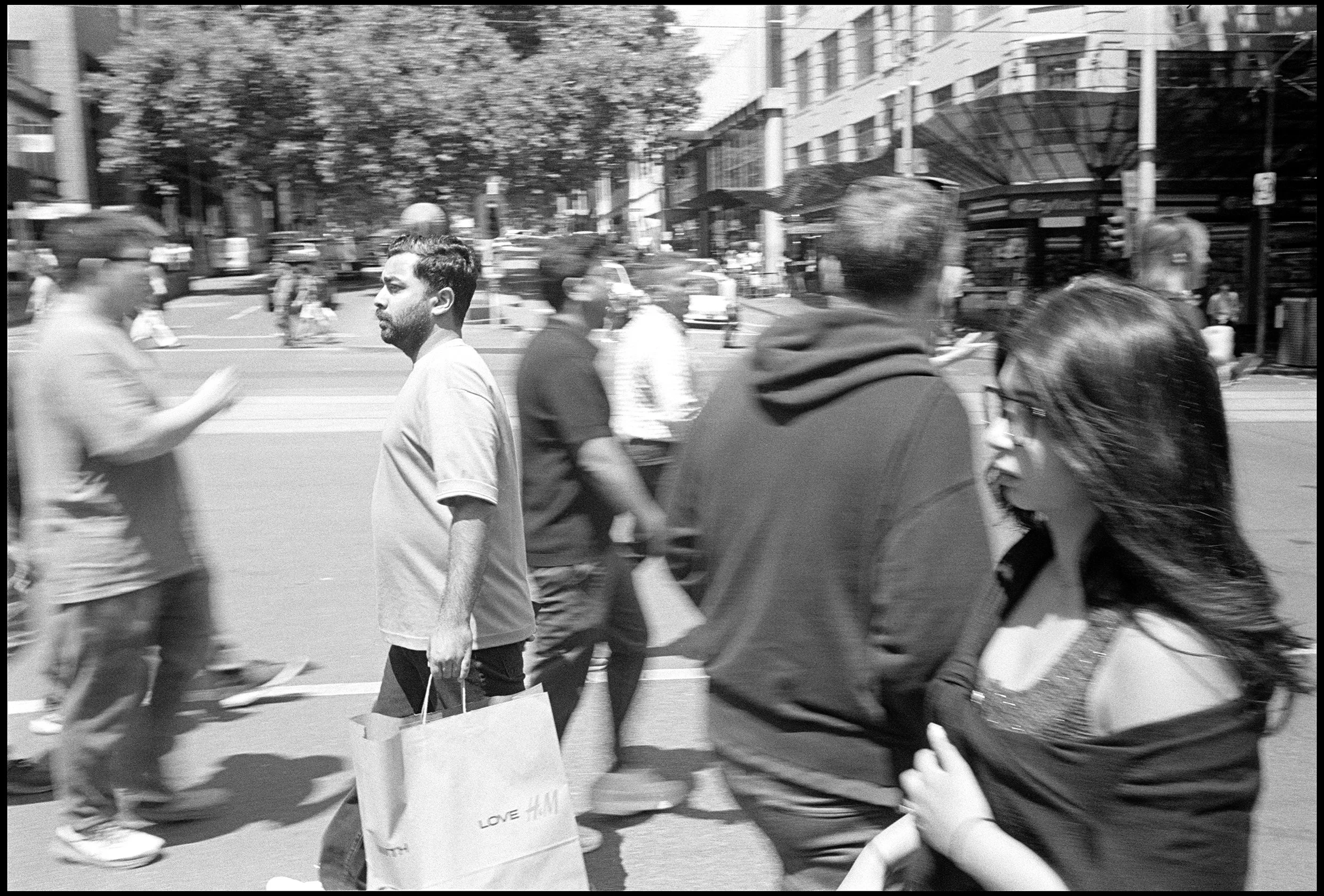 Bourke Street, Melbourne 2026 (1042-022) HP5 / Leica III / 35mm Elmar f3.5