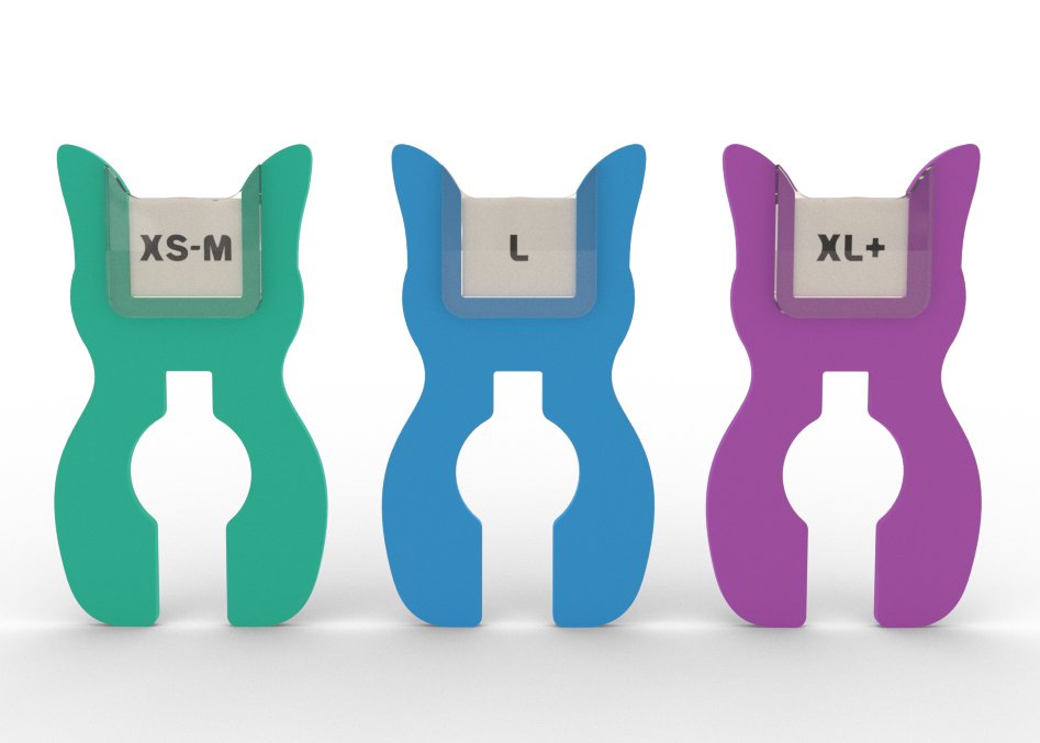 This is closer to what a manufactured version with labels may look like. The body would be made out of flexible colored plastic, the label window would be clear plastic, and the label simply paper.