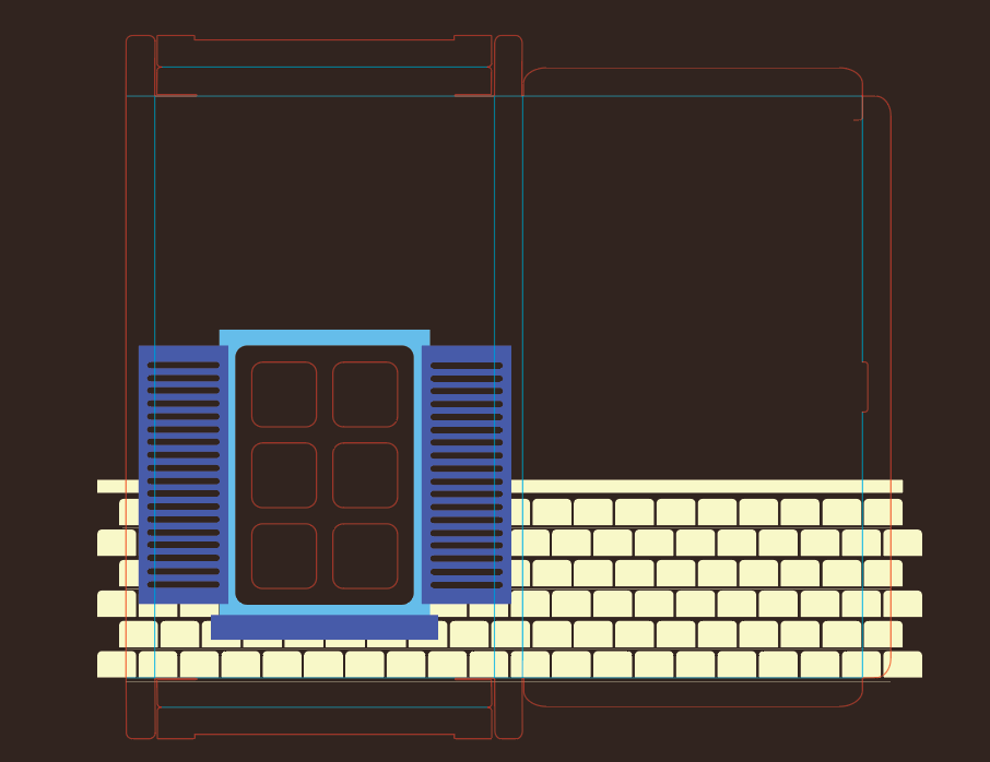I started with making a template for a
window cutout where people could see the chocolate inside.