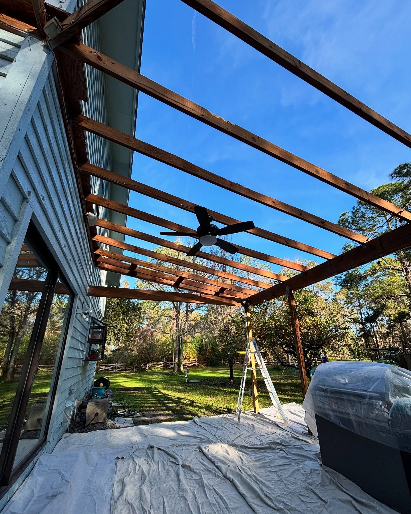 Prepping some rafters to get stained and sealed!