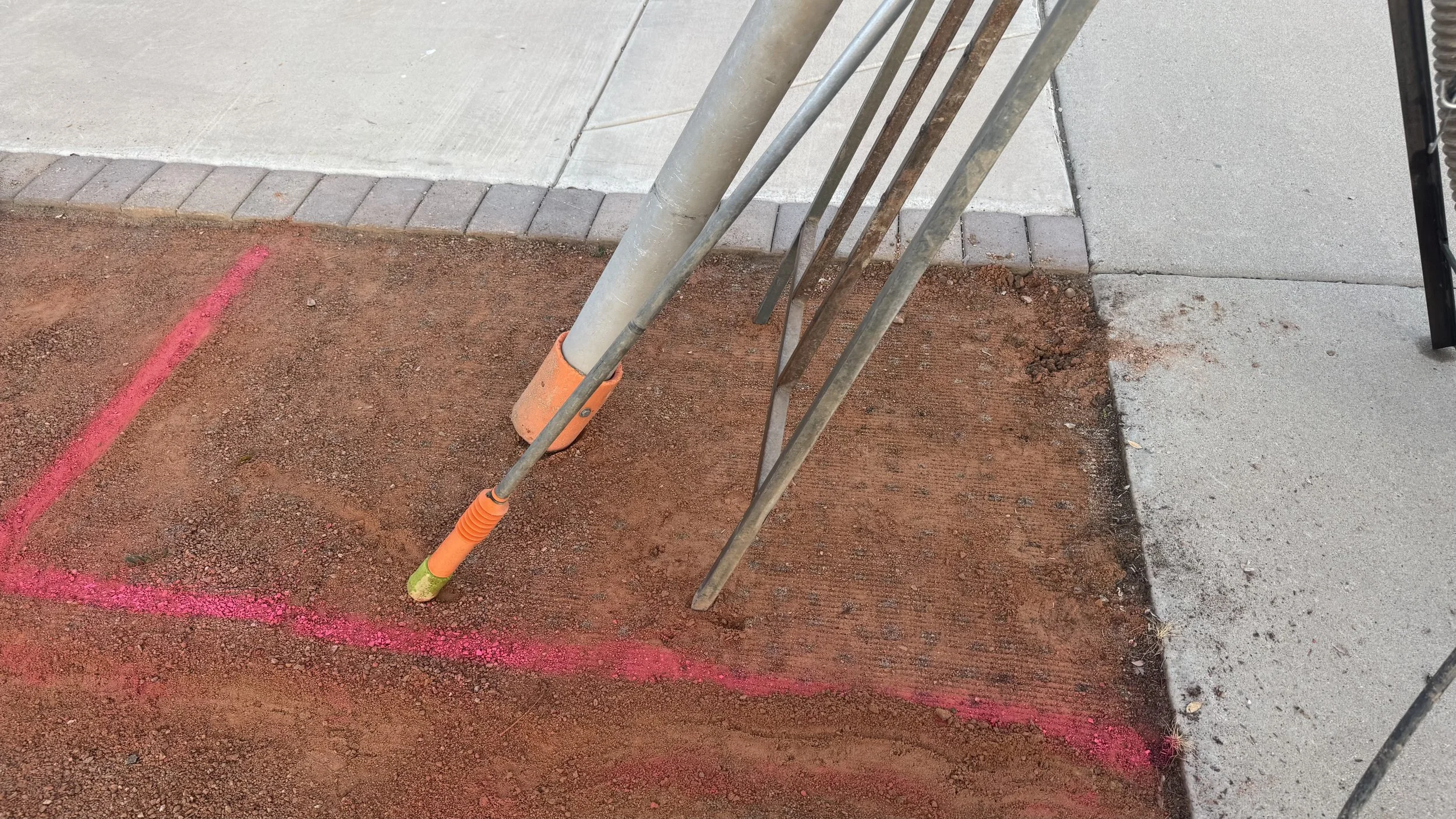 Prep to expose sewer line approx. 8' down- Gilbert, Az