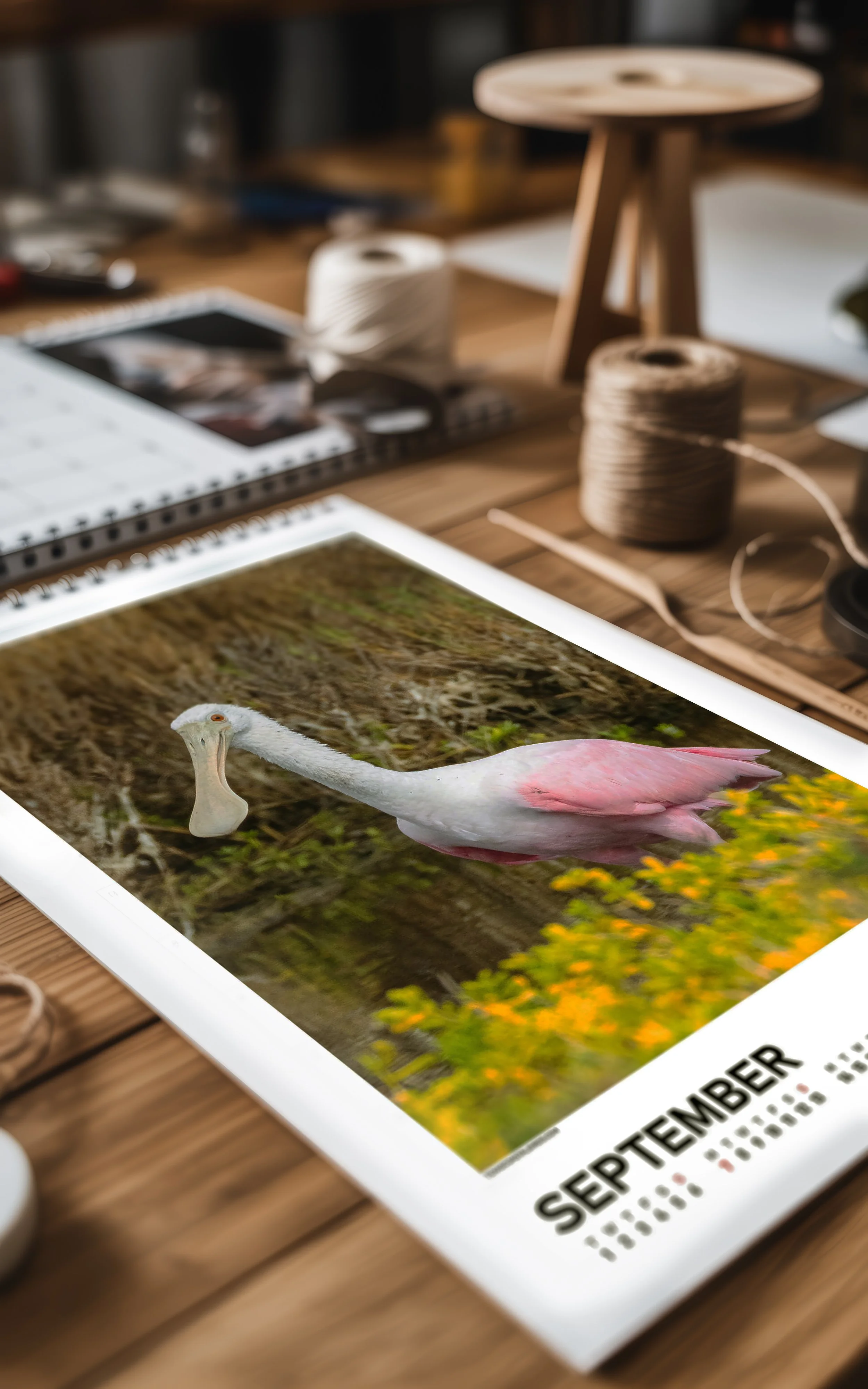 TexasCoastalBirds-2026CalendarMockup-DeskCloseup-SeptemberSpoonbill copy.jpg