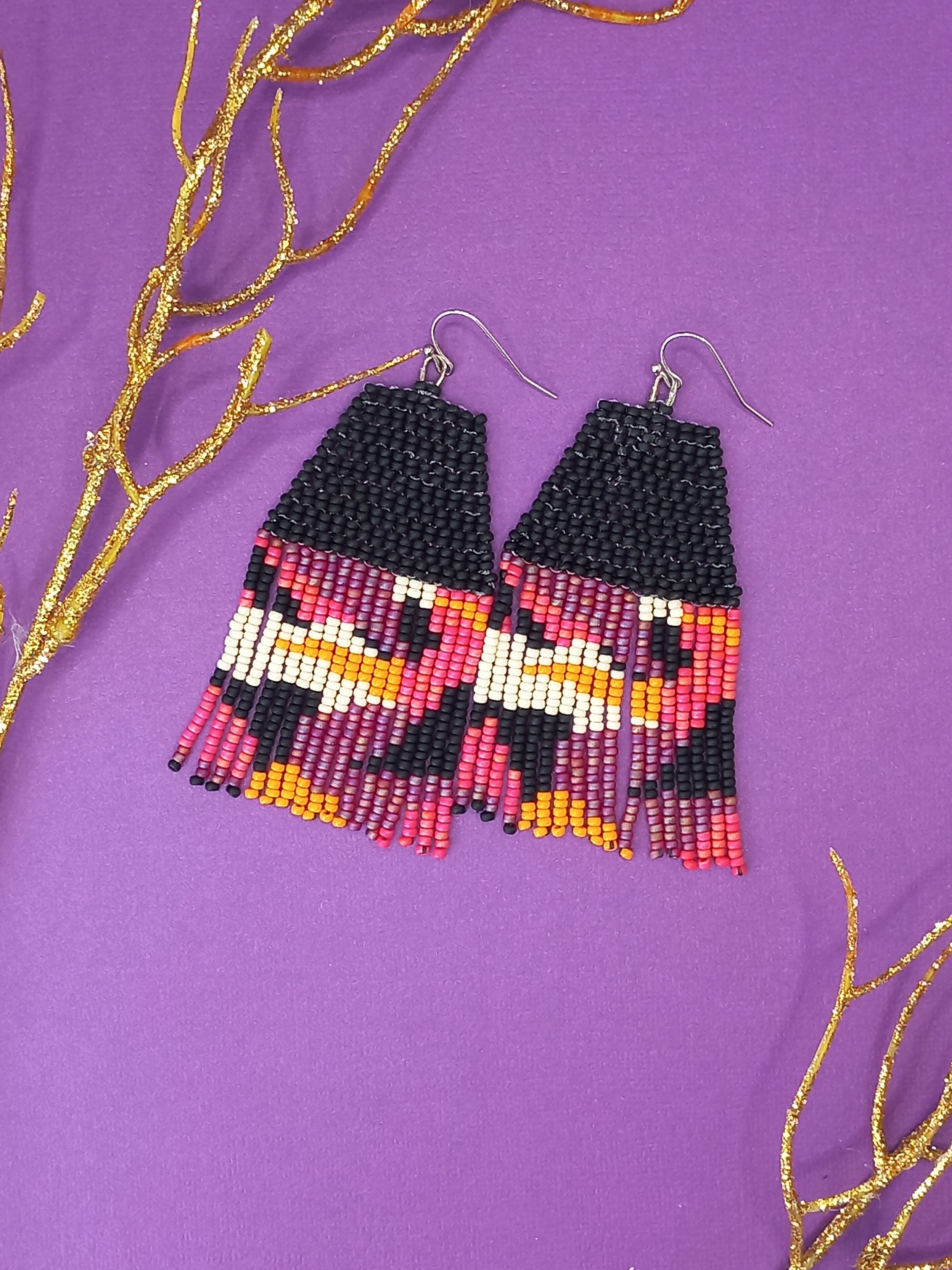 Abstract - Handwoven Beaded Earrings