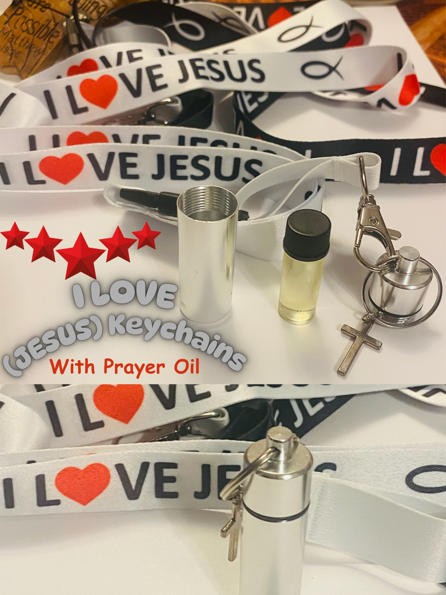 Keychain with Holy Anointing Oil