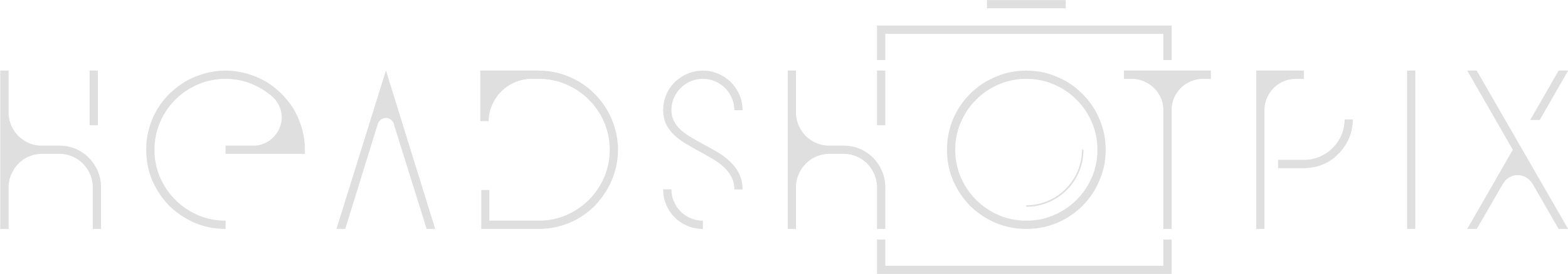Logo with stylized text HEADSHOTPIX, incorporating a camera frame around the letter O in SHOT.