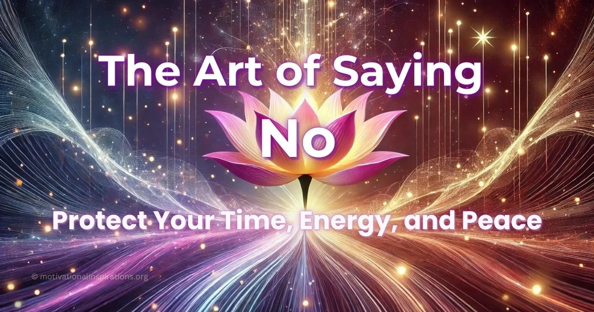The Art of Saying No Protecting Your Time and Energy