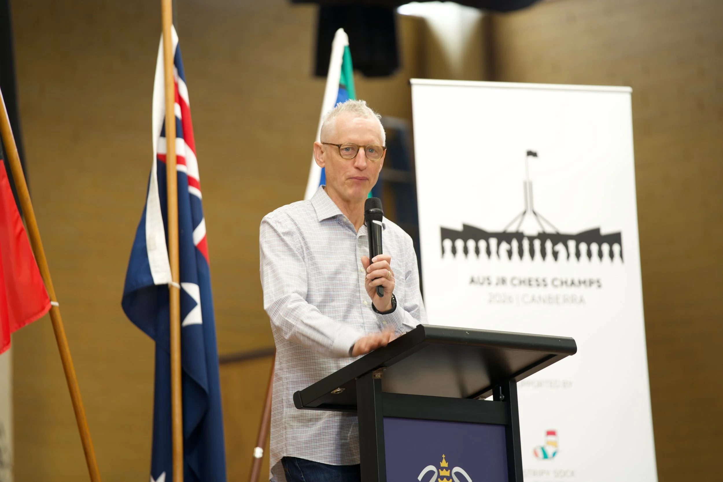 Dr David Gruen AO, Chief Statistician opening the championship