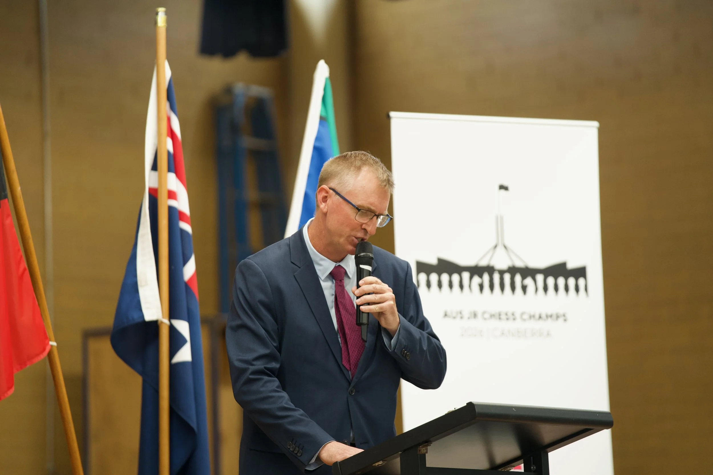 ACTJCL President Shannon Frick speaking at the opening ceremony.